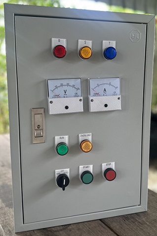 ตู้ควบคุมปั๊มน้ำ 5-7.5 Hp 3 เฟส 380 v ใช้ลูกลอยไฟฟ้า มีเฟส