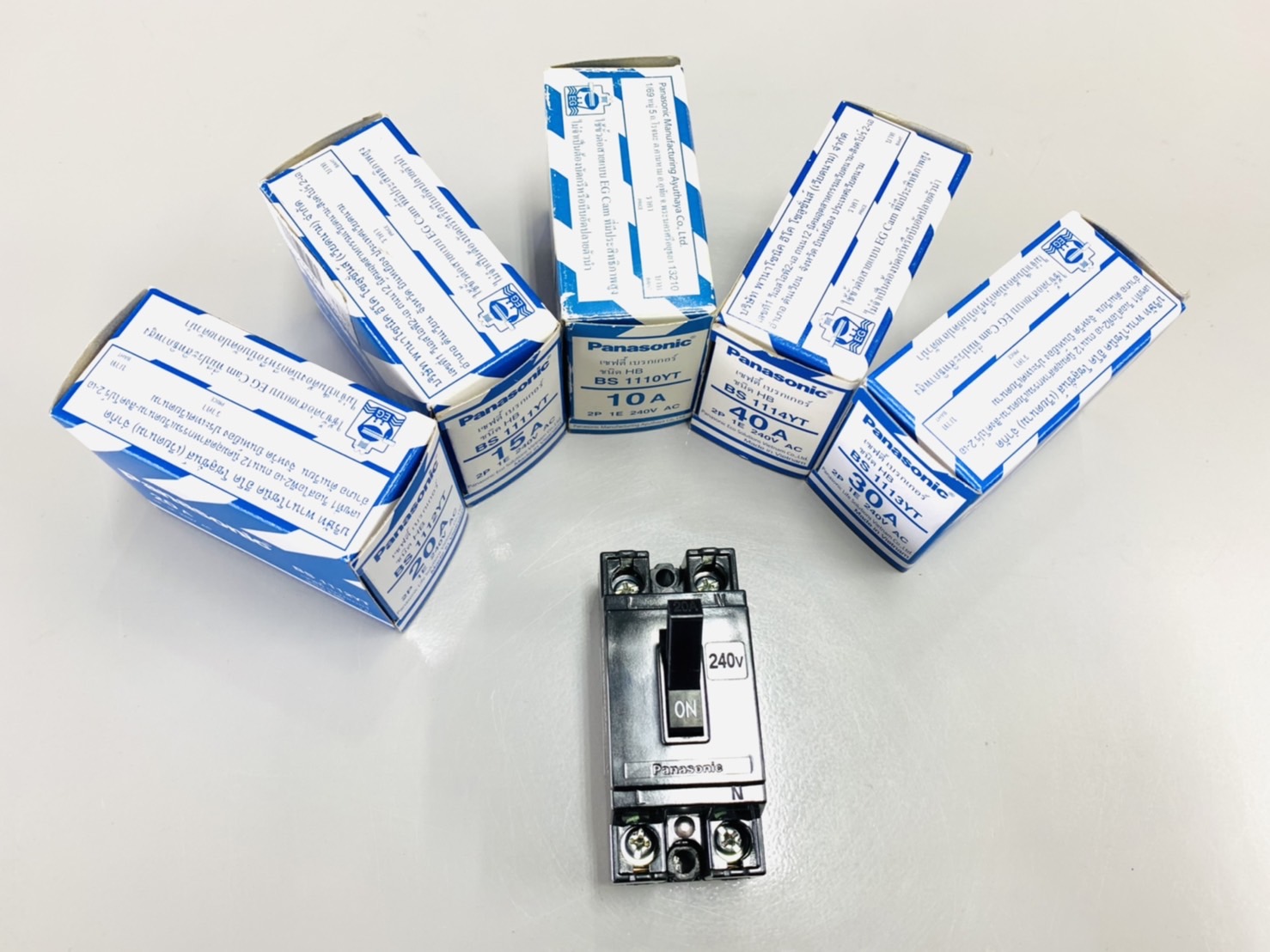 เบรกเกอร์พานาโซนิค PANASONIC 10A 15A 20A 30A 40A ชนิด HB 2P รุ่น BS1110YT BS1114YT Safety Breaker พานาโซนิค A1