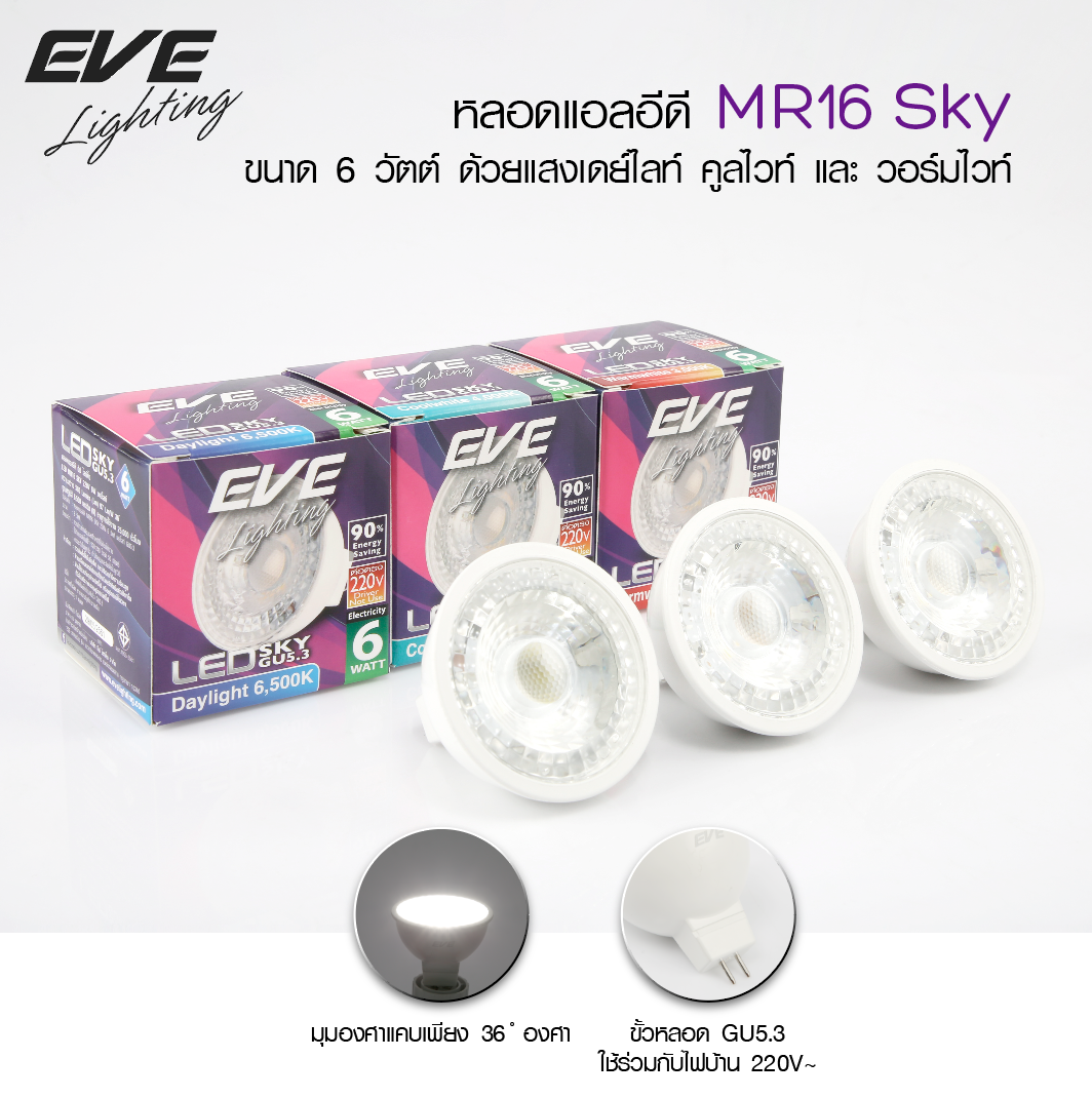LED MR16 Steam 220V 4W, 6W GU5.3 หลอดแอลอีดี MR16 Steam