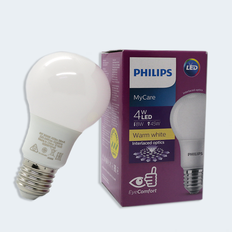 Philips หลอดไฟฟิลิปส์ LED Bulb MyCare 4W A60 E27 แสงขาว Daylight ออกบิลภาษีได้