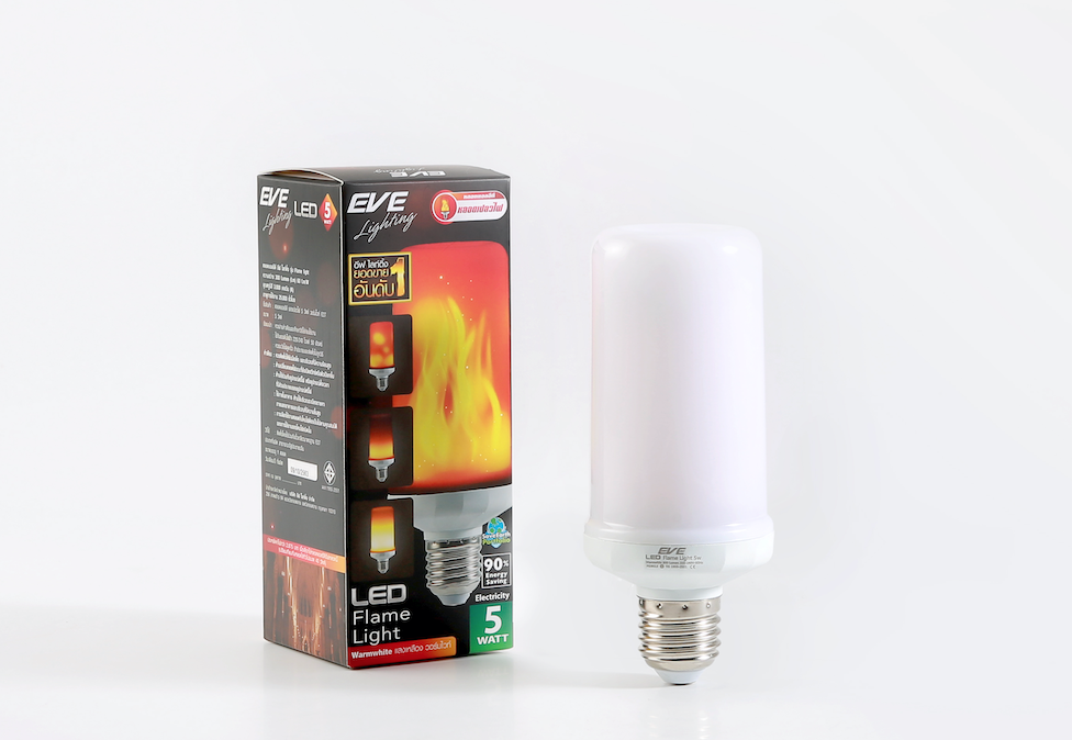 LED Flame light 5w Warmwhite E27 หลอดแอลอีดี ให้แสงเสมือนเปลวไฟจริง