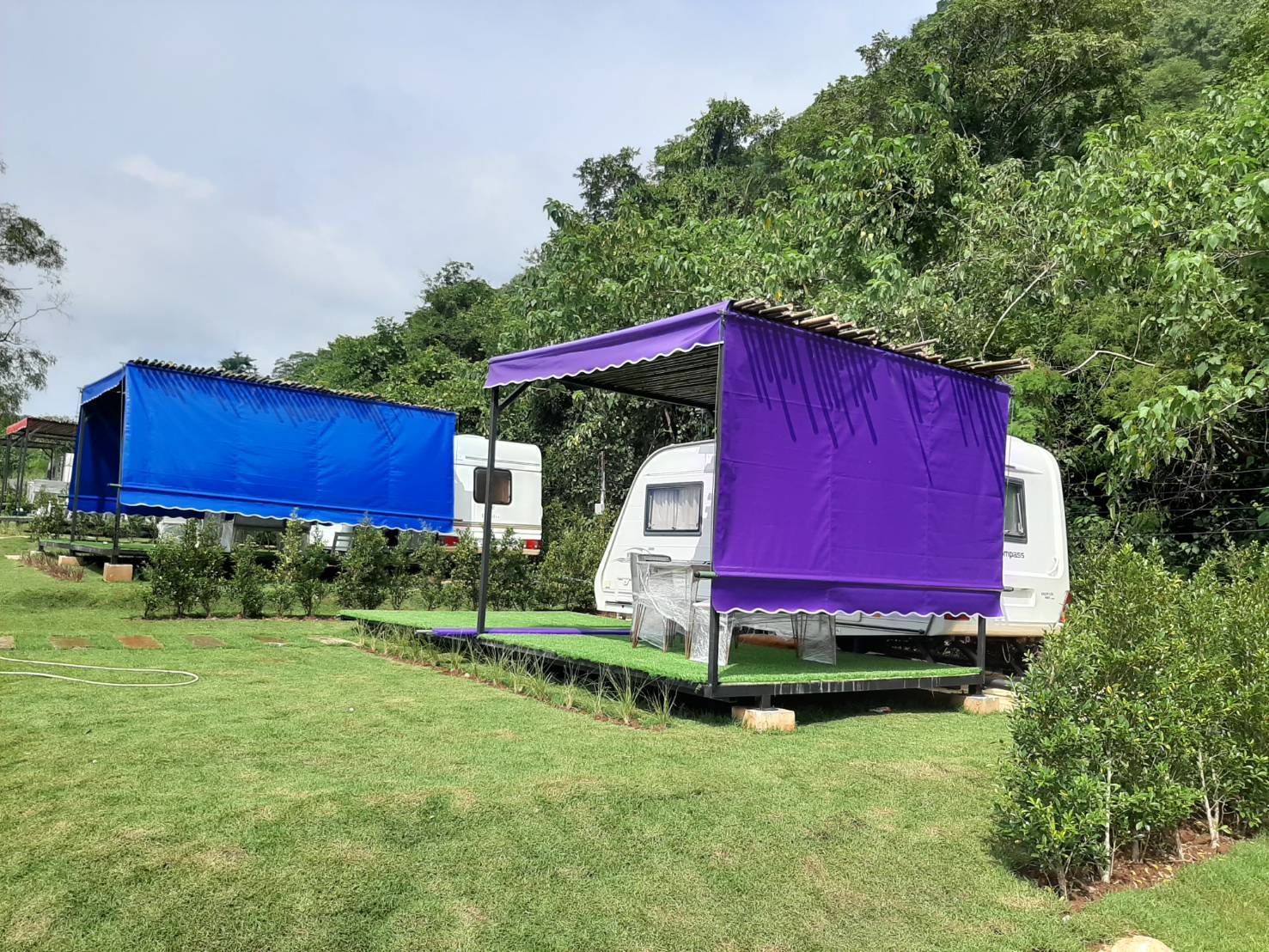 ผ้าใบร้านค้า ชักรอก สลับสี