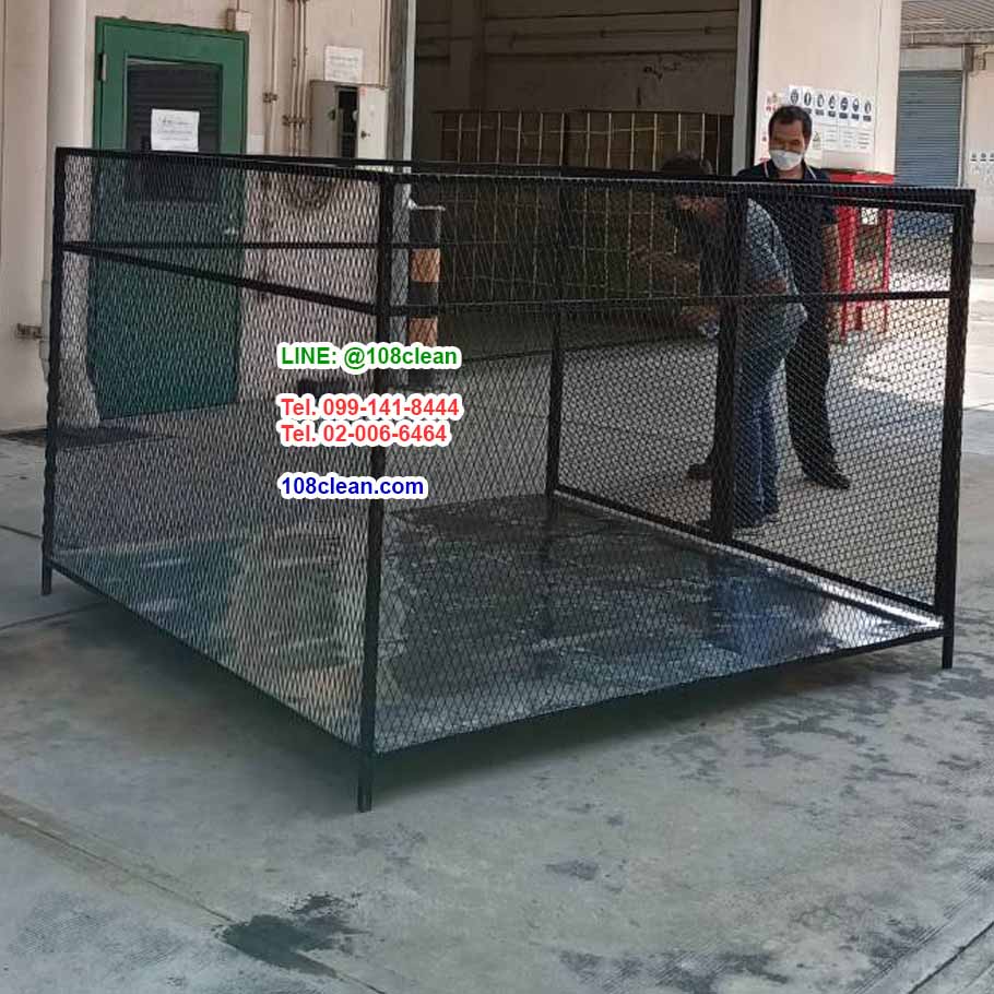 ตะแกรงทิ้งขยะขนาดใหญ่แบบมีประตู