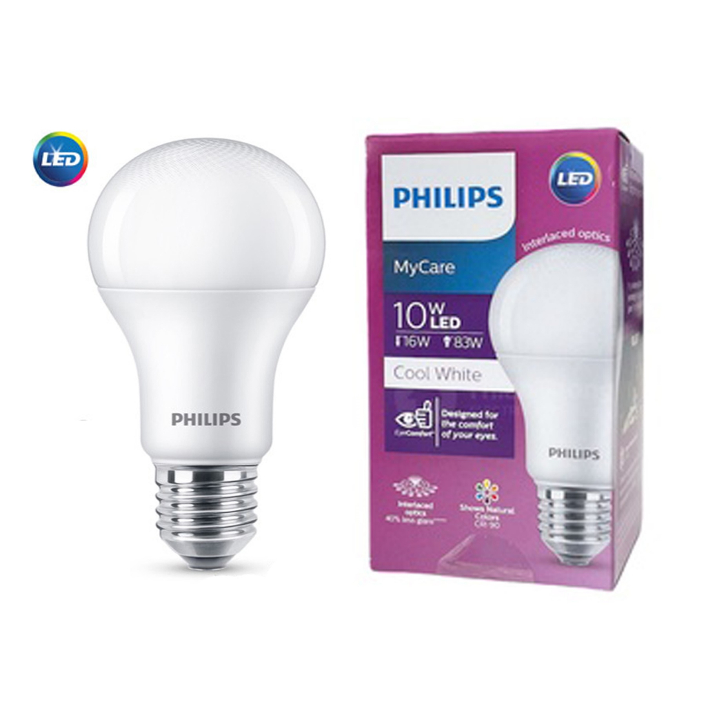 Philips หลอด LED Bulb 12W แสงขาว แสงส้ม แสงคลูไวท์ CoolWhite PHILIPS LED BULB A60 E27 A1