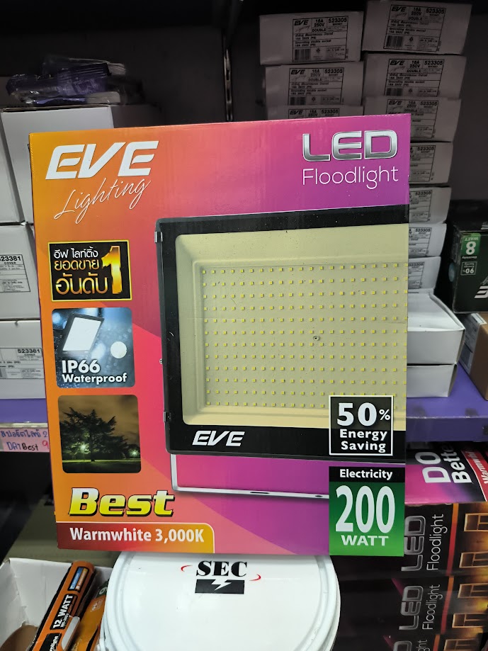 โคมฟลัดไลท์แอลอีดี รุ่น Best ขนาด 200W 400W แสงเดย์ไลท์และวอร์มไวท์ มุมแสงกว้าง มาตรฐาน IP66 กันน้ำกันฝุ่น LED Floodlight Best 10- 400W