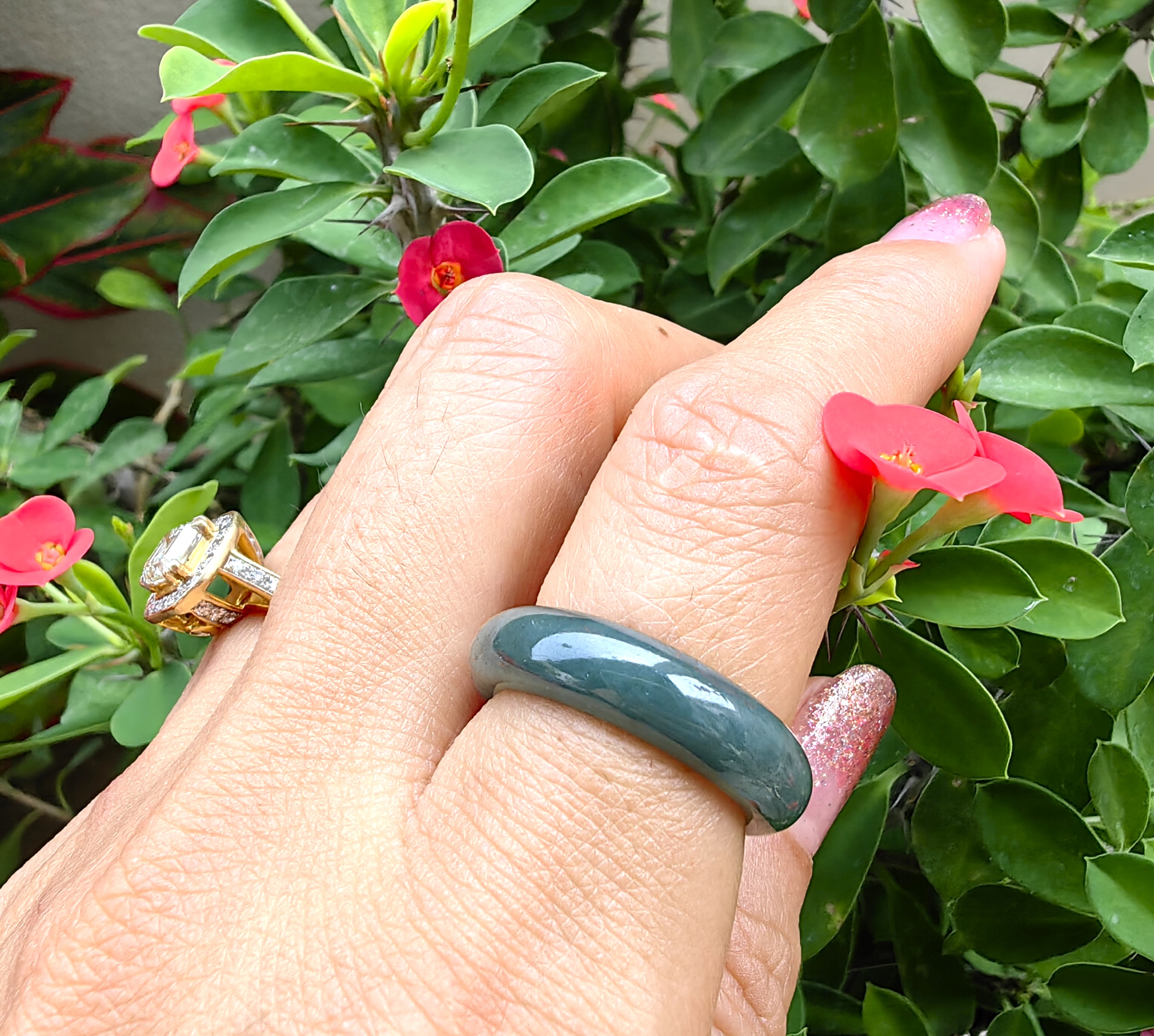 Green Burmese Jadeite Ring Mix Size แหวนหยกเจไดต์พม่า เขียว รวมไซส์