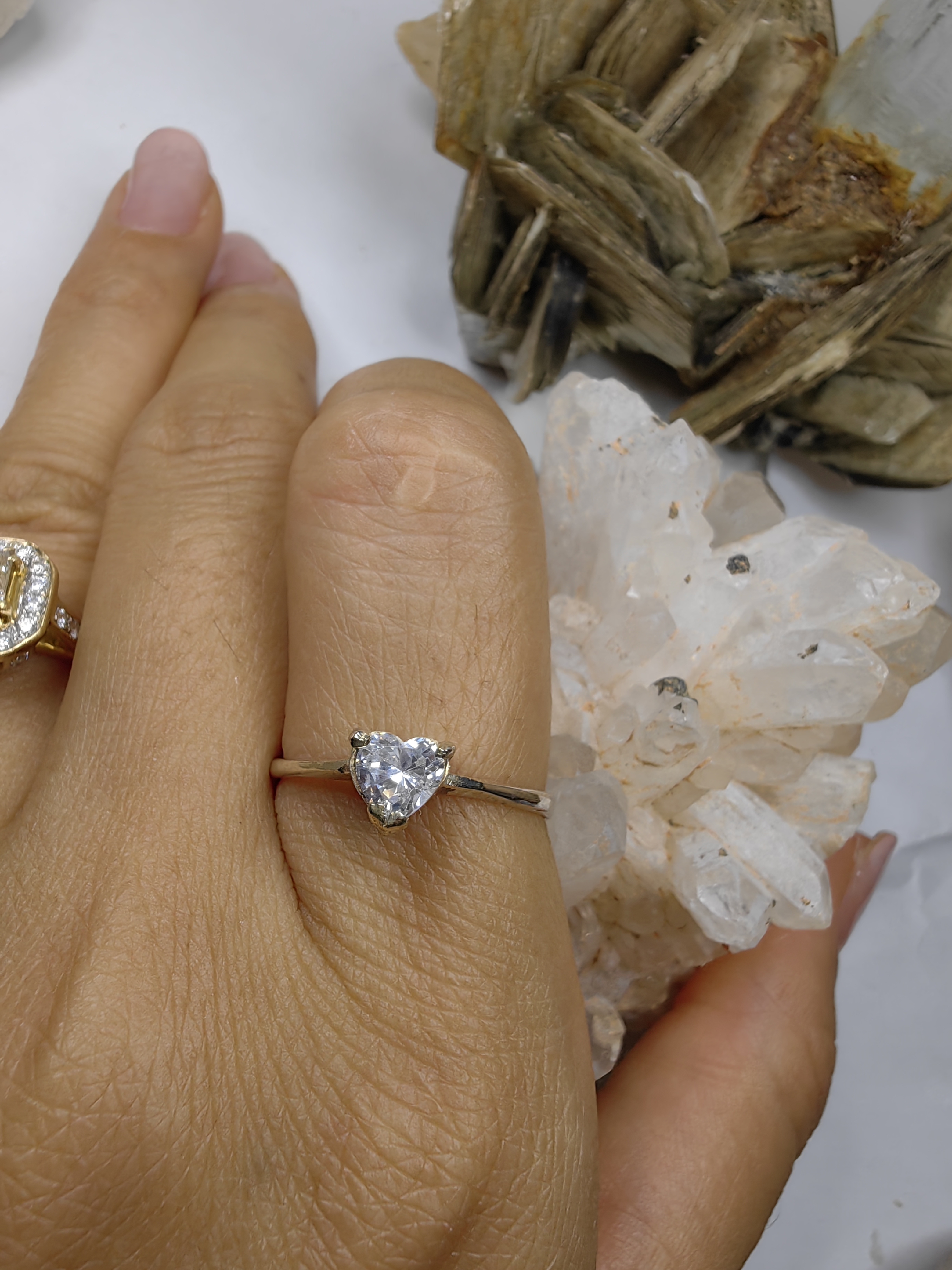 แหวนเพชร CZ เงินแท้ 92.5% Cubic Zirconia 925 Sterling Silver Ring Size 57