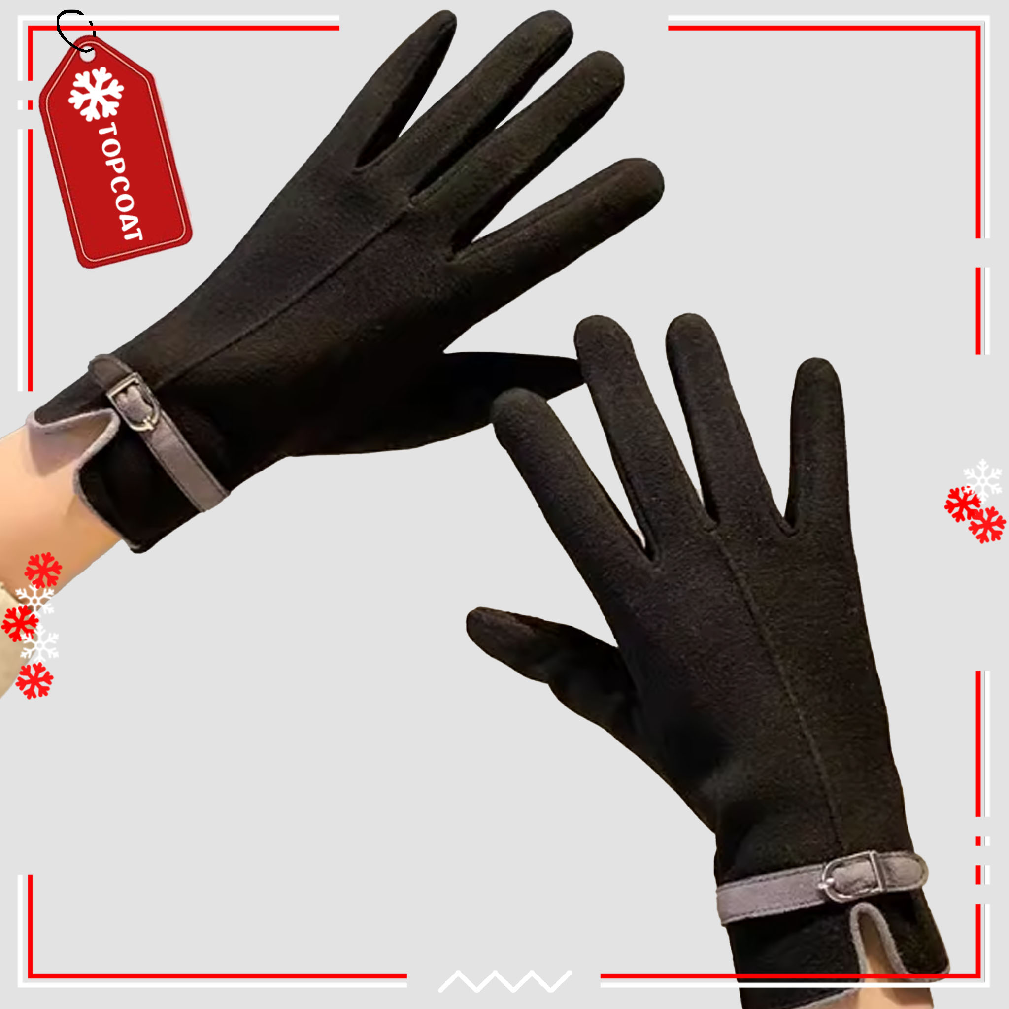 ถุงมือผ้าวูลสำหรับผู้หญิง ผ้านิ่ม ยืดหยุ่นเล็กน้อย ใส่สบาย