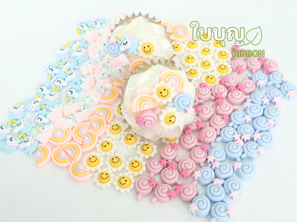 แคนดี้ยูนิคอร์น 3D ตกแต่งเหรียญโปรยทาน (คละแบบ) 100 ชิ้น