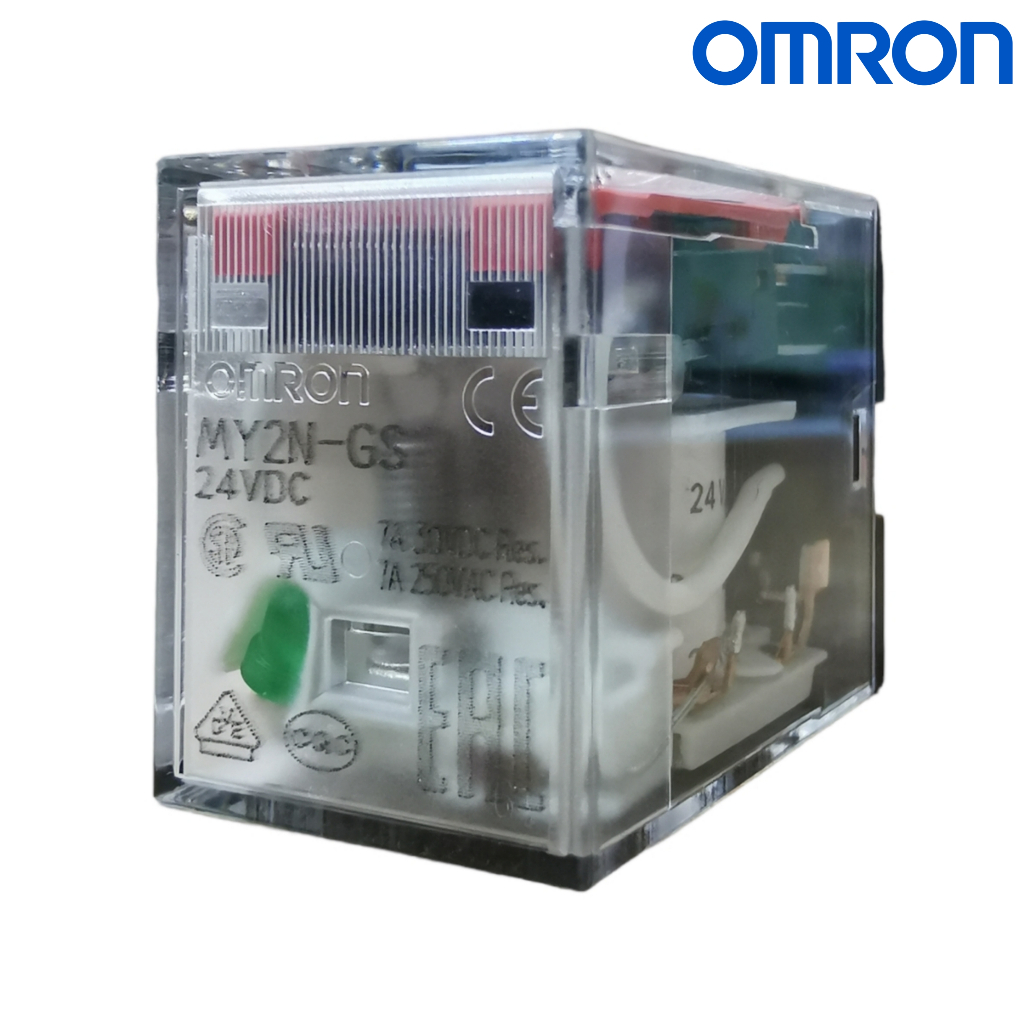 Omron คอนแทครีเลย์ MY2N 24VDC Relay ( มีไฟโชว์ ) MY2N Relay Omron ใช้ไฟ24V ของแท้