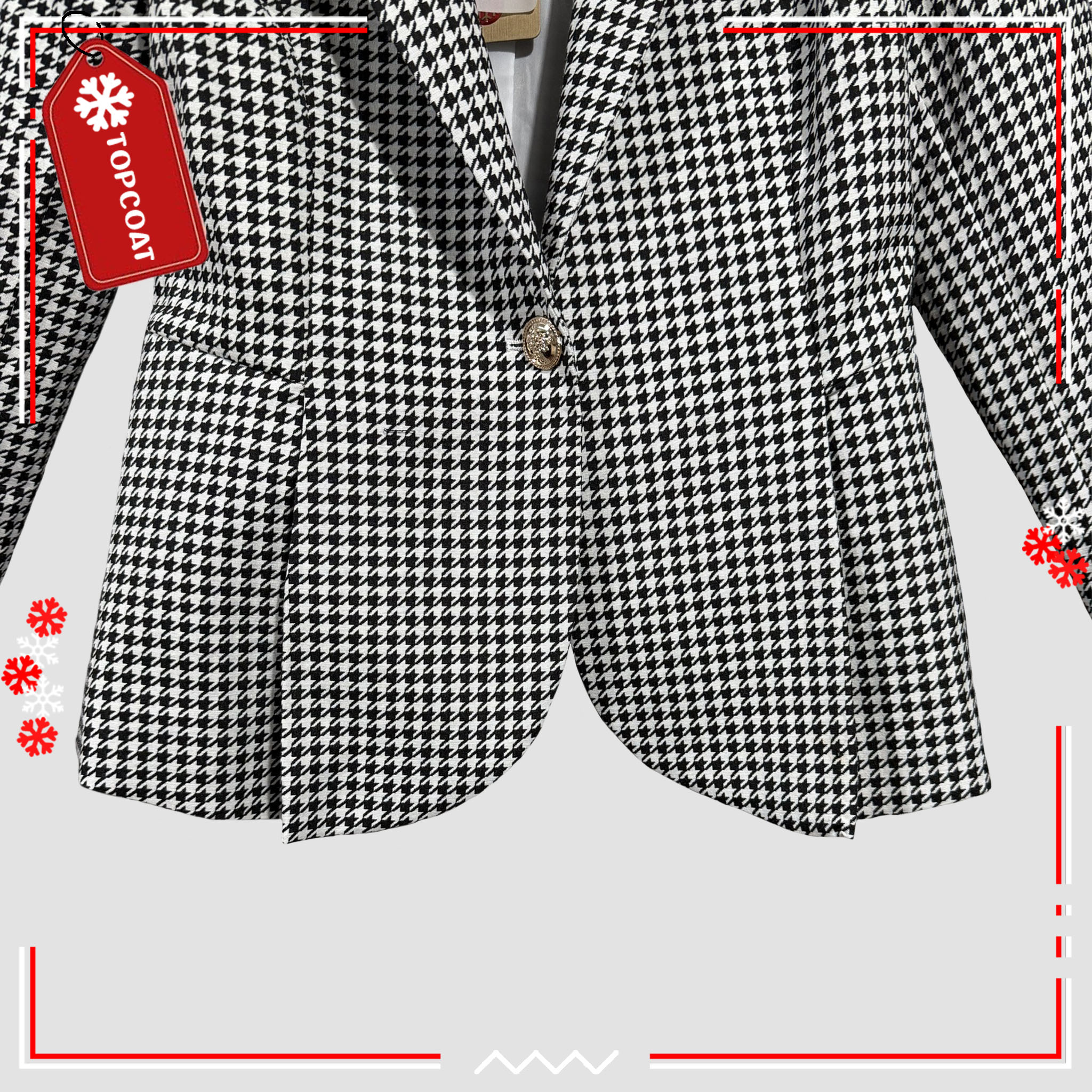 เสื้อสูททรงเข้ารูปลายชิโนริ ชายเสื้อแบบระบาย กระดุมเม็ดเดียว