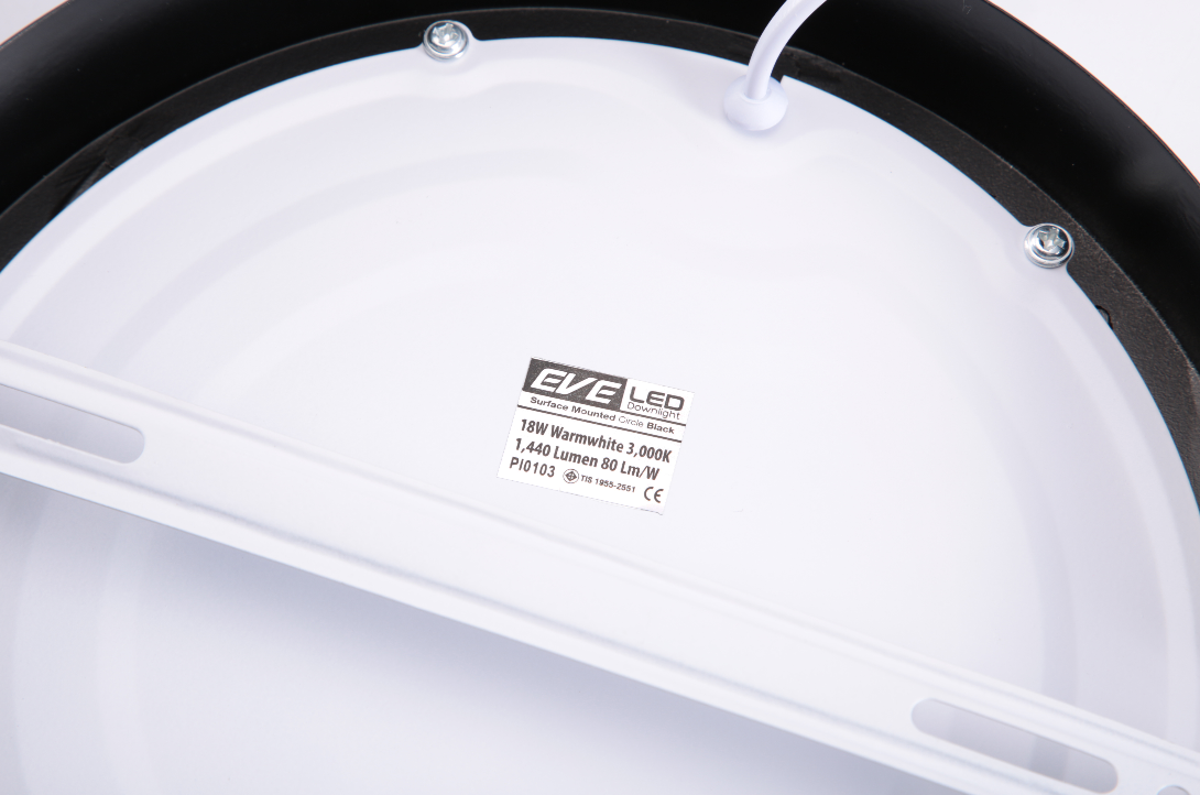 โคมดาวน์ไลท์แอลอีดี ติดลอย หน้ากลม ขอบดำ LED Downlight Surface Mount Circle Black 18W 24W 18W(8นิ้ว) 24W(12นิ้ว)