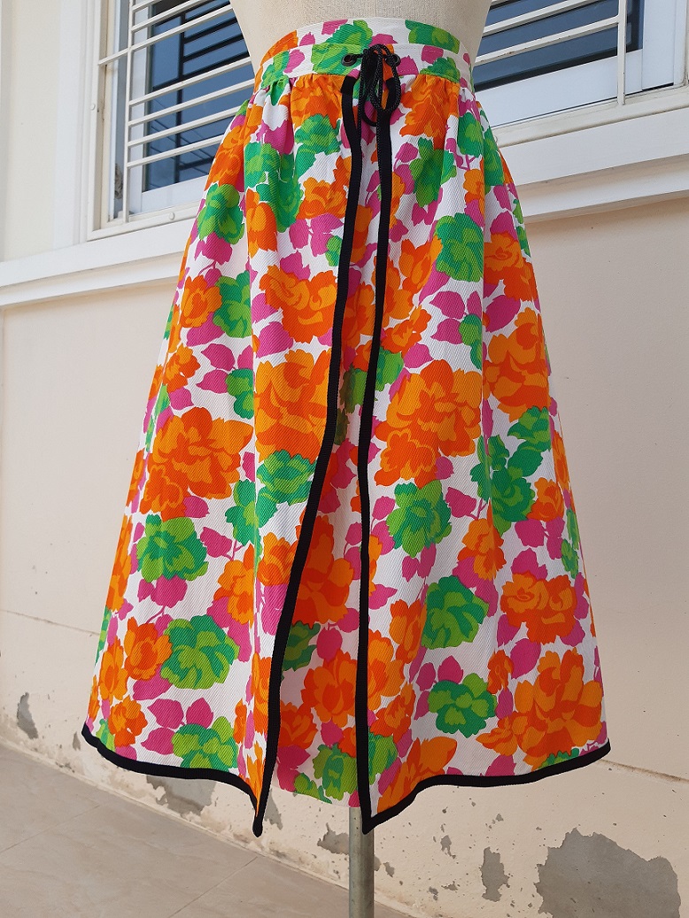 กระโปรง Vintage ลายดอกไม้ งานจาก ITALY