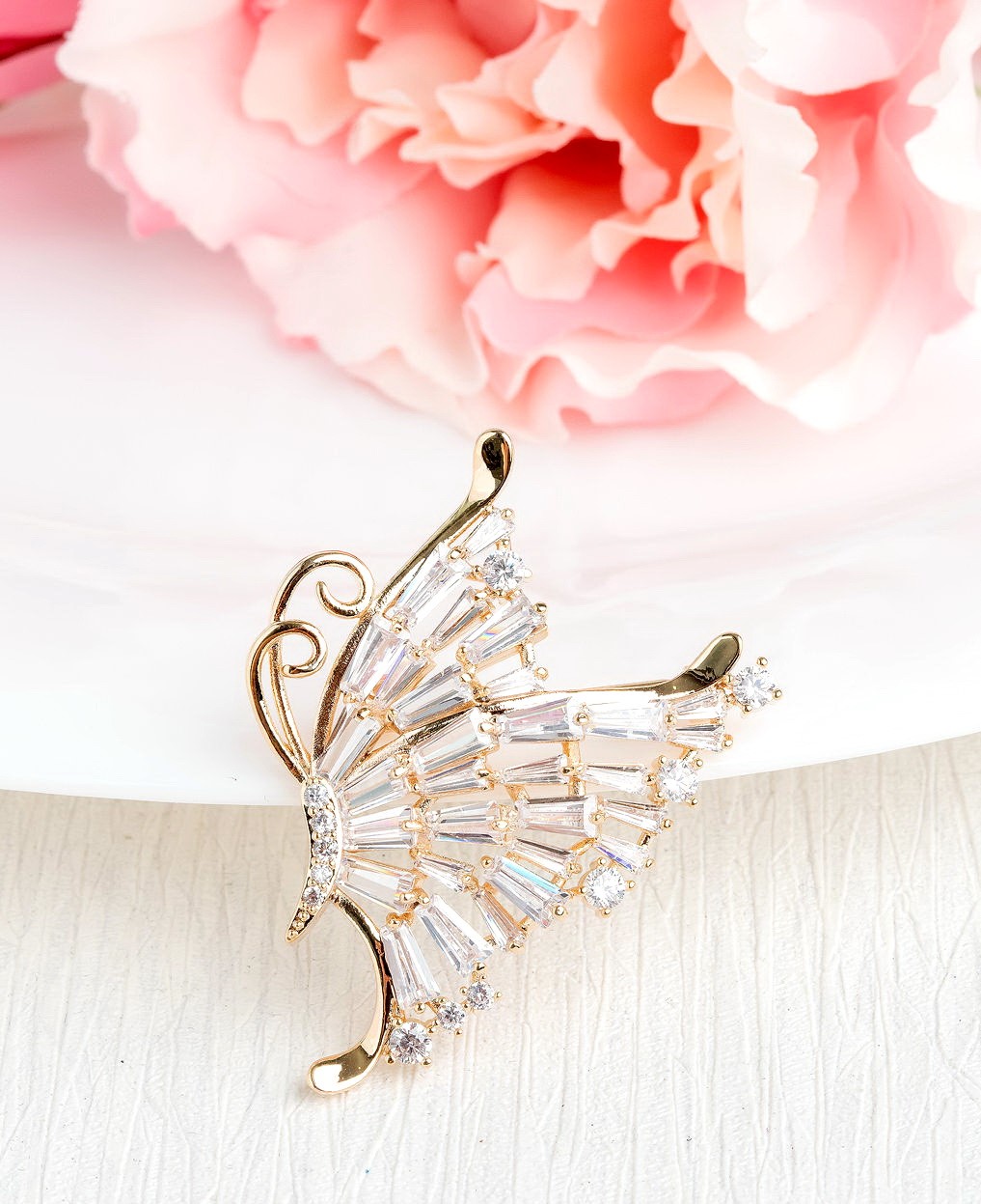 DIAMOND BROOCH 18K YELLOW GOLD เข็มกลัดเพชร ทอง 18K Pre-order