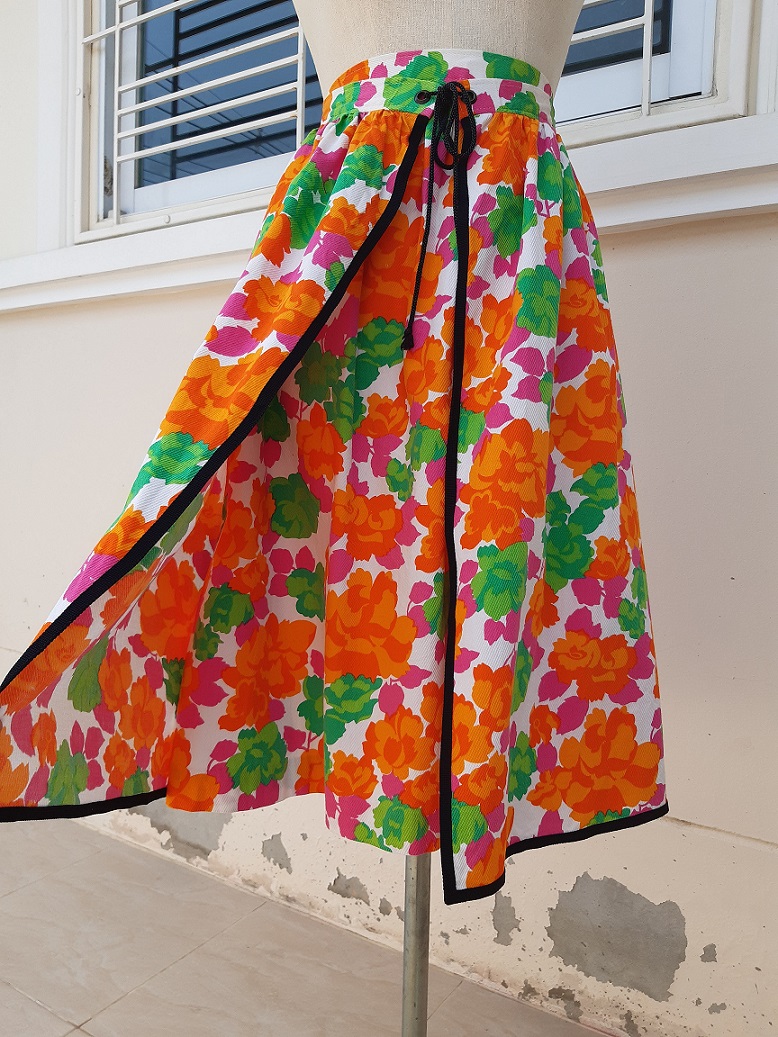 กระโปรง Vintage ลายดอกไม้ งานจาก ITALY