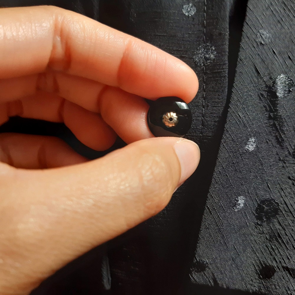 เสื้อแขนยาวสีดำลายจุด Polakdots (Vintage Blouse) ใส่ทำงาน