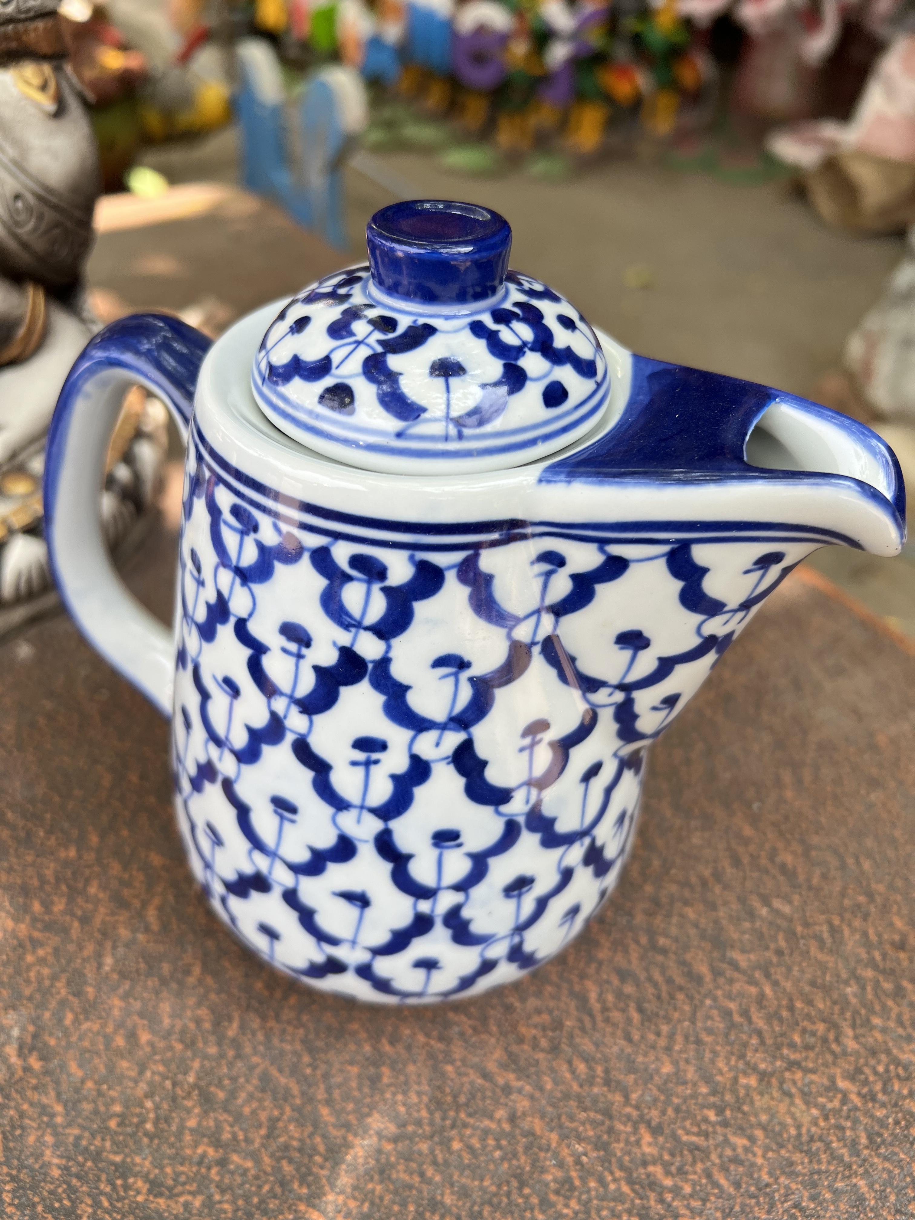 กาน้ำชาลายไทยเดี่ยวทรงสูง