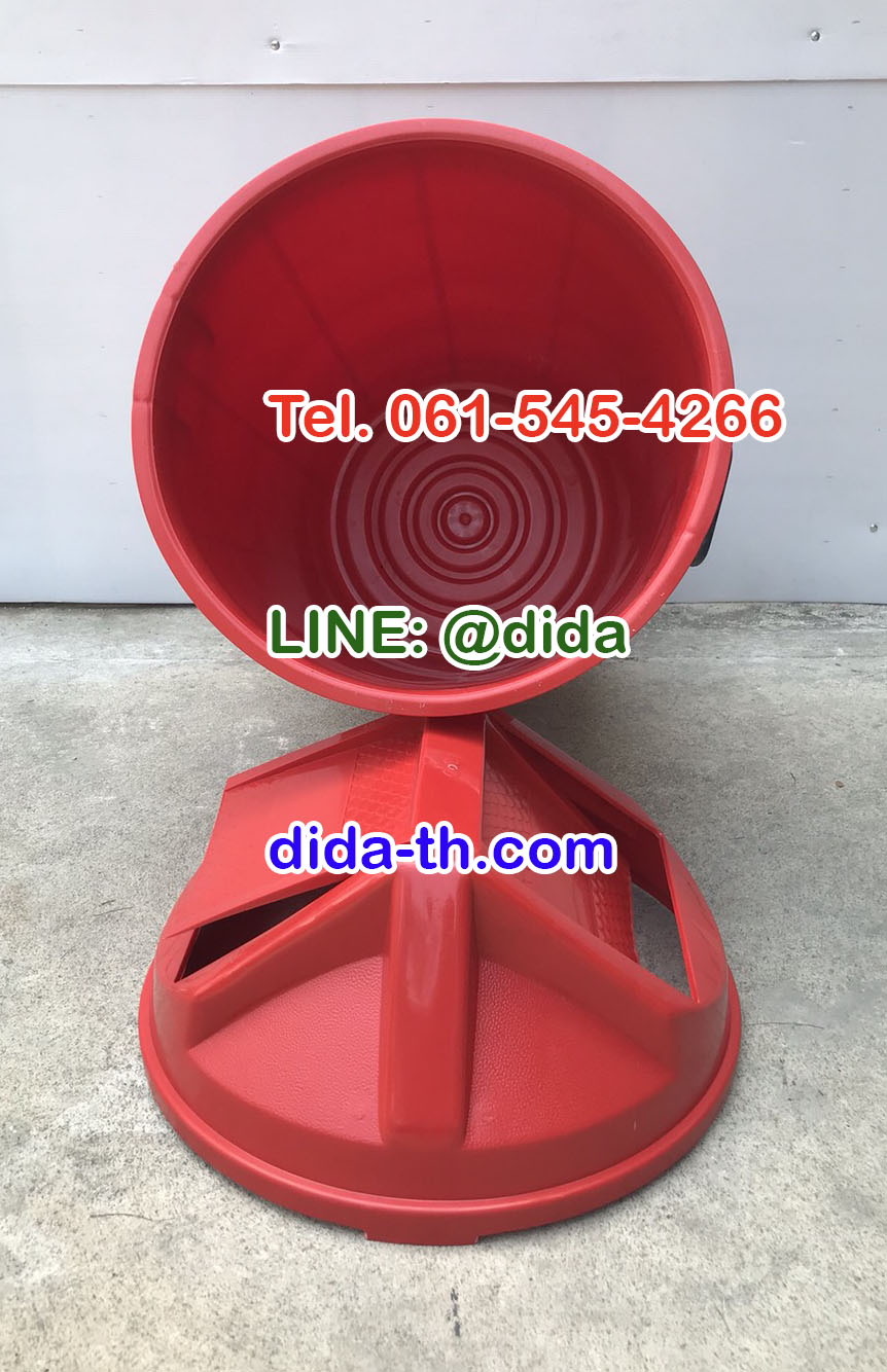 ถังขยะแยกประเภท ทรงกลม ฝาแกว่ง 100 ลิตร