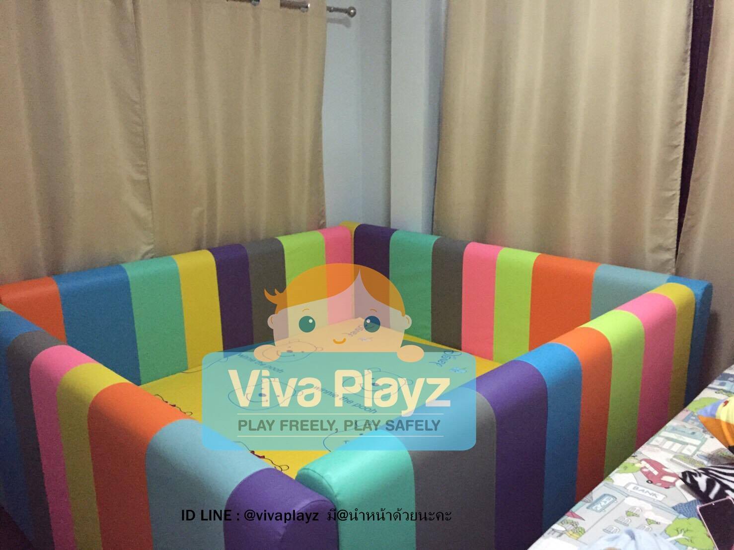 คอกกั้นเด็ก Viva Playz ขนาด 6ฟุต สีรุ้ง