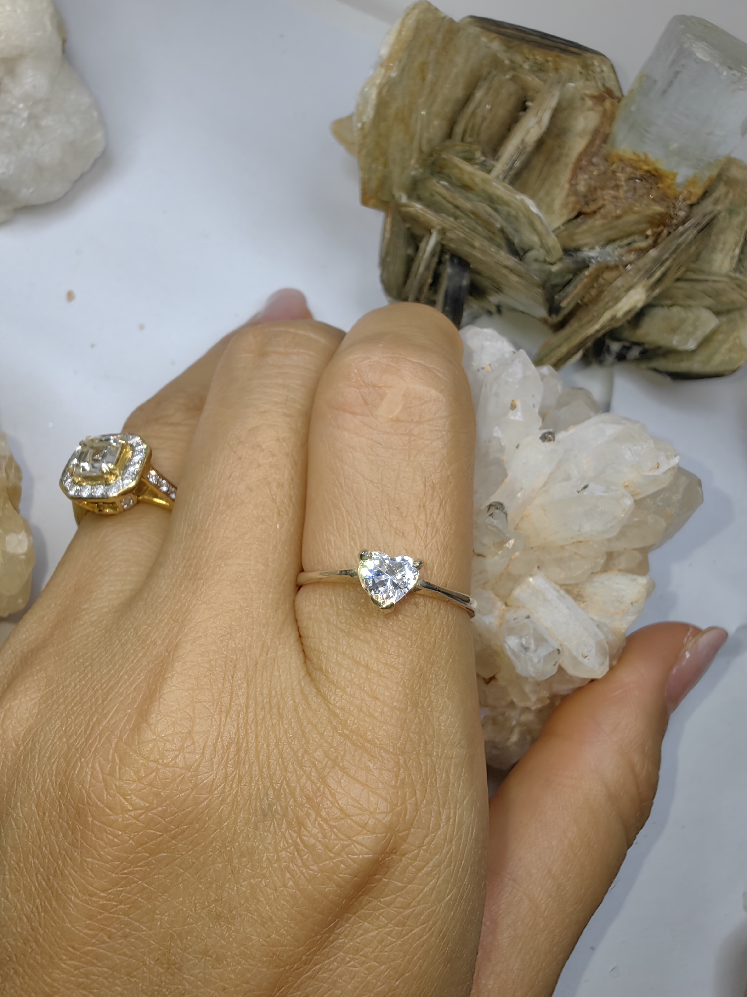 แหวนเพชร CZ เงินแท้ 92.5% Cubic Zirconia 925 Sterling Silver Ring Size 57