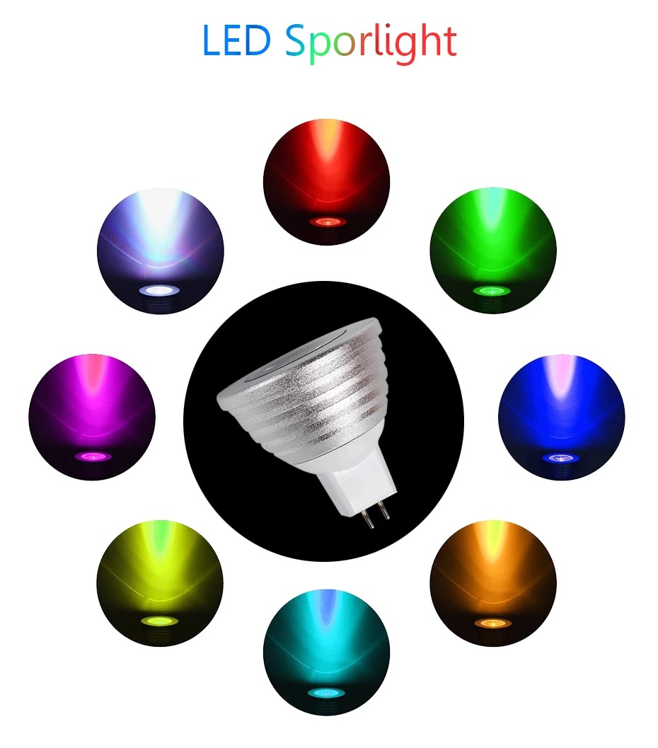 LED MR16 RGB With Remote Control หลอดแอลอีดี MR16 220V