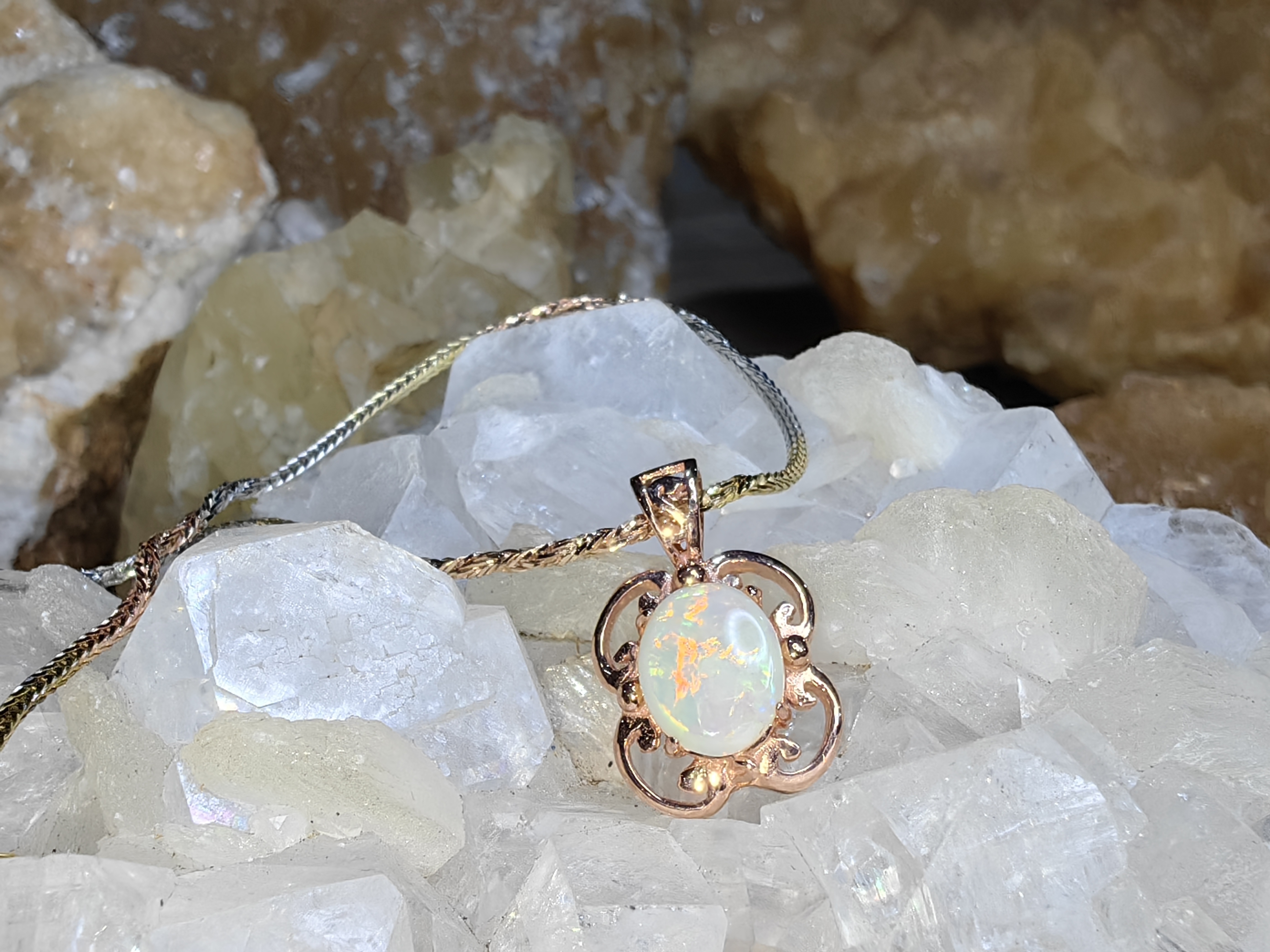 Australian Opal Pendent 925 Sterling Silver จี้โอปอ ออสเตรเลีย เงินแท้ 925