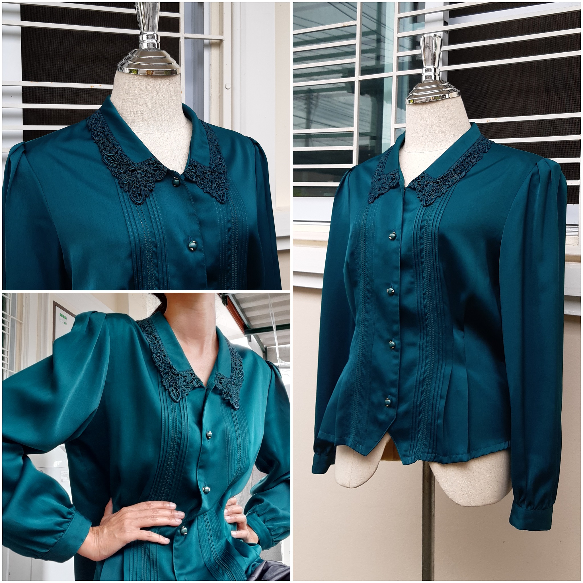 เสื้อวินเทจสีเขียวหัวเป็ด