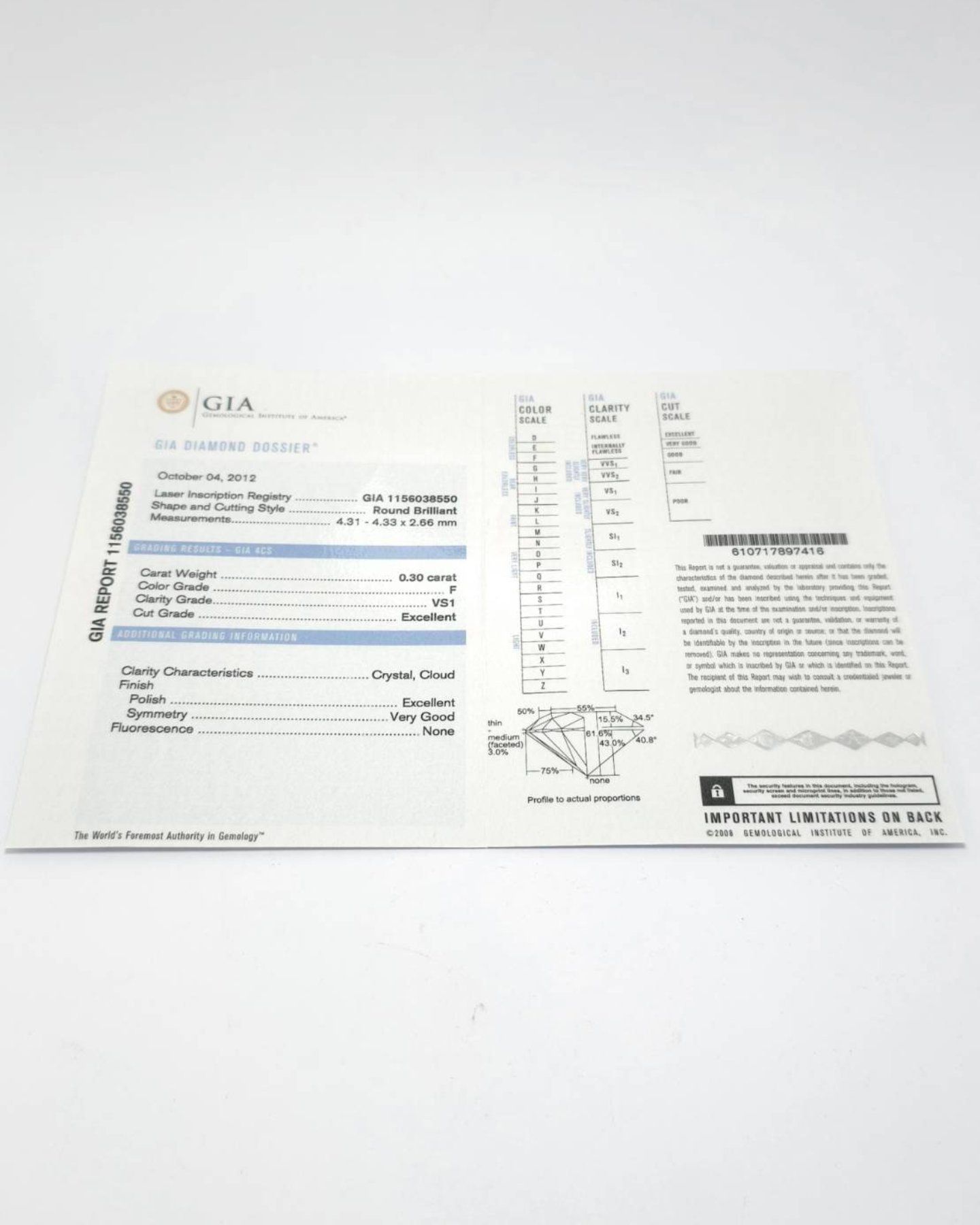 🚫ปิดการขาย(SoIdOut)🚫 แหวน Platinum PT950 บุลการี เพชรเกสร 30 ตัง 1 เม็ด น้ำ 98(F) VS1 2EX,1VG ล้อมเพชรเกสร 0.25 ตัง 4 เม็ด รวม 1 ตัง อุปกรณ์: การ์ด คู่มือ ใบ GIA ใบจริง ปี 2017 ไซส์ 48 สภาพ: สวยใหม่มาก น้ำหนัก 3.95 กรัม ราคา 28,500.-(Net) 