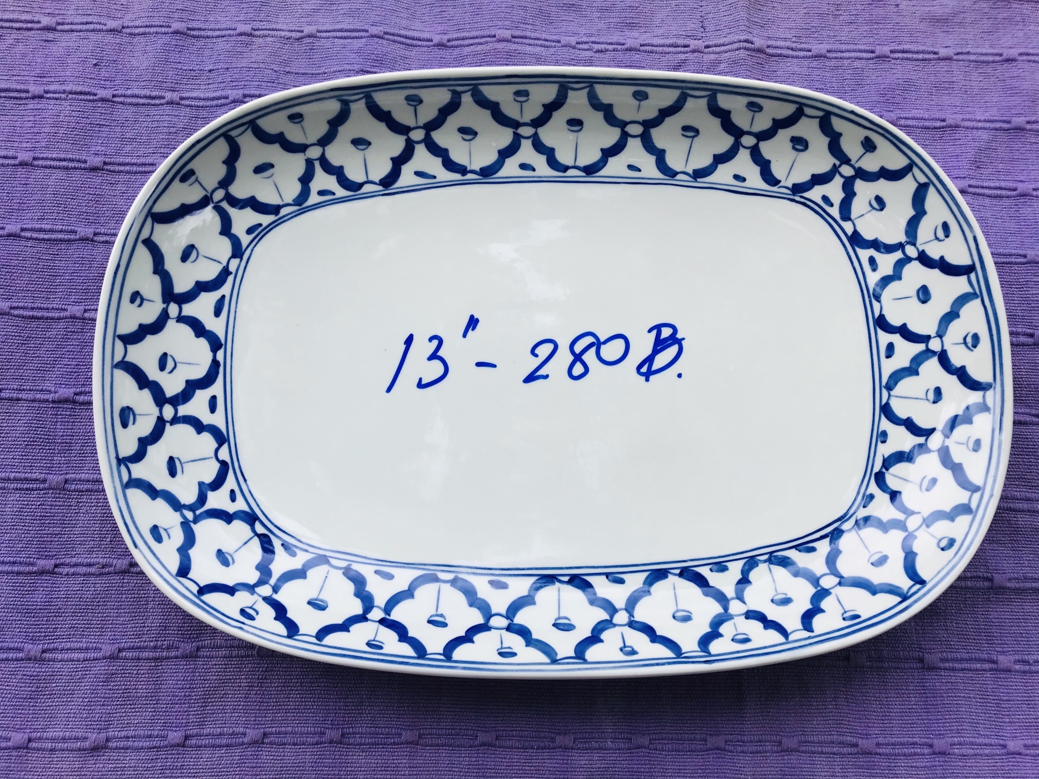 จานเปลใหญ่พิเศษลายไทย13"