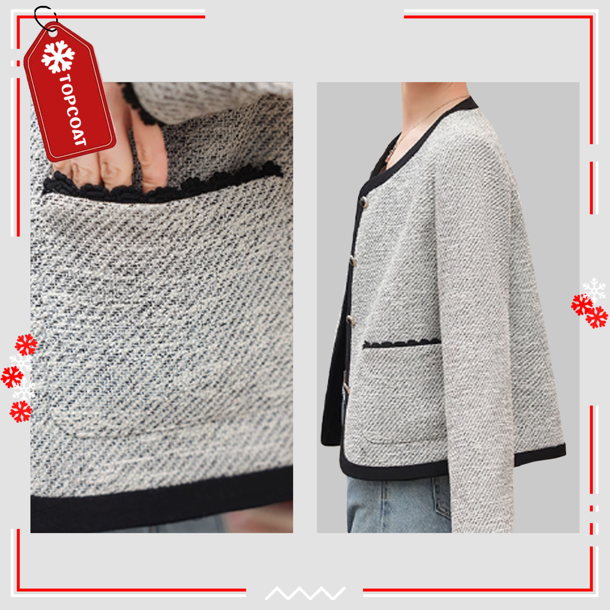 สูทคลุมผ้าทวิตฟรีไซส์สำหรับผู้หญิง ซับในทั้งตัว ใส่ง่ายสะดวกสบาย