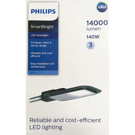 โคมไฟถนน LED ฟิลิปส์ โคมถนน 140W PHILIPS รุ่นSmartBright Road BRP132 LED140 1ชิ้น STEETLIGHT