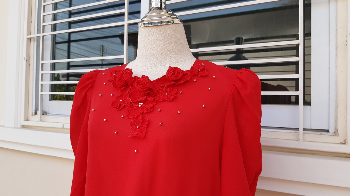 บอดี้สูทวินเทจสีแดง