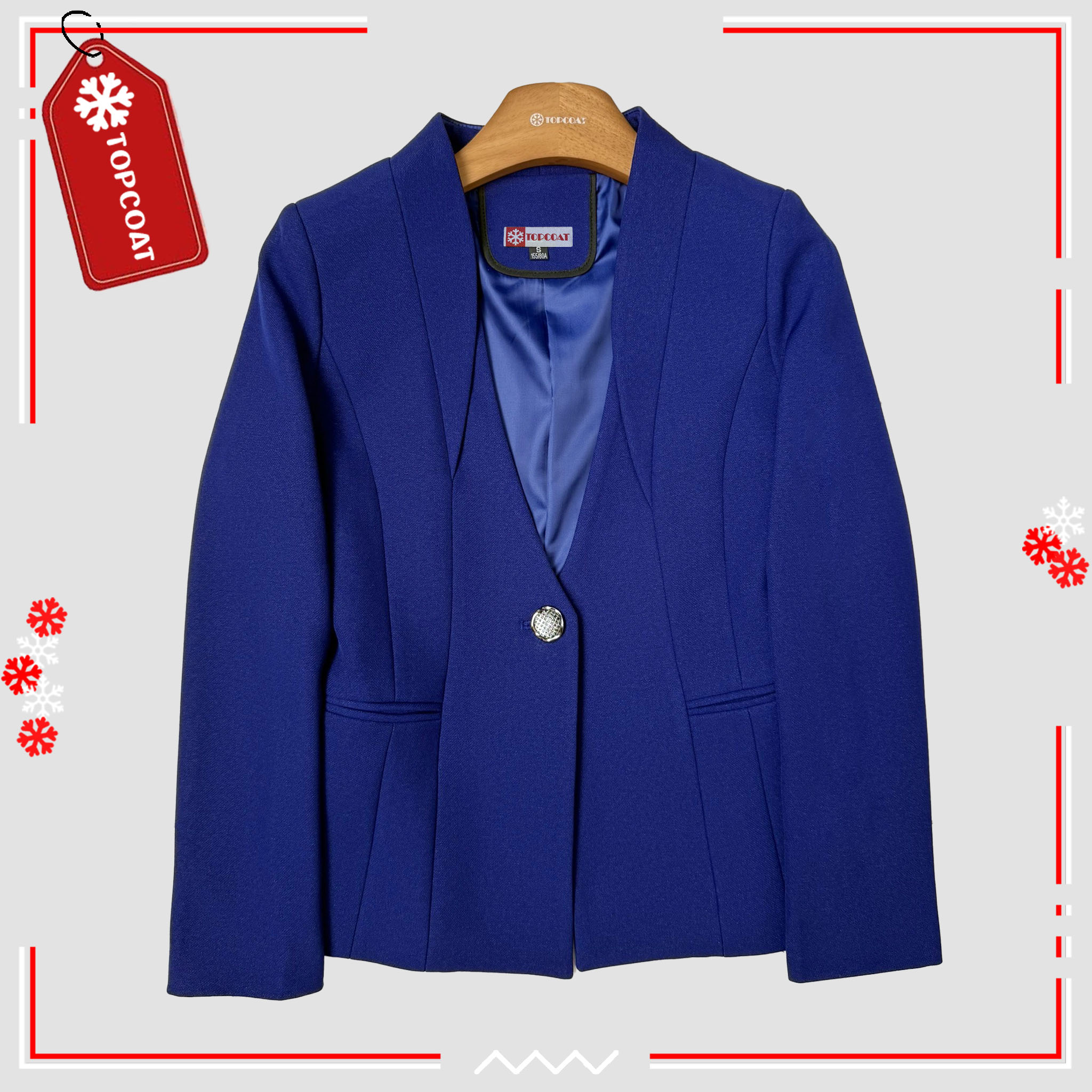 สูทเบลเซอร์พร้อมกระโปรงกระดุมเพชร ไซส์ใหญ่ ทรงสวย ผ้าเนื้อละเอียด สีดำ สีน้ำเงิน