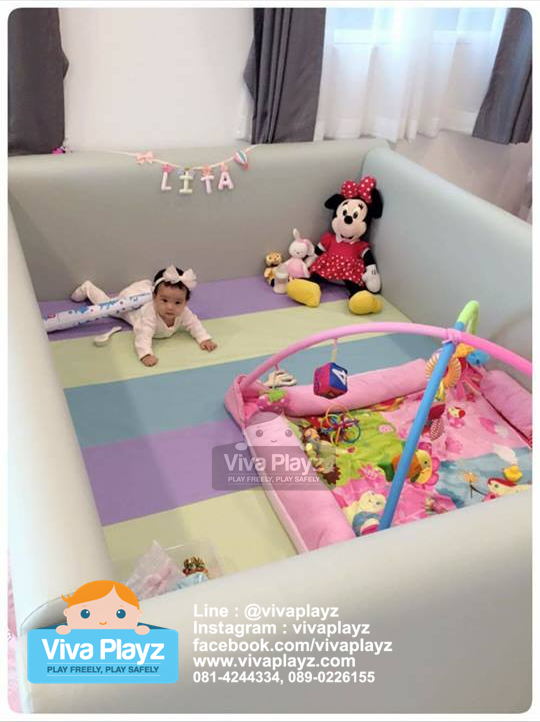 คอกกั้นเด็ก คอกกันกระแทก Viva Playz สี pastel น้อง Lita