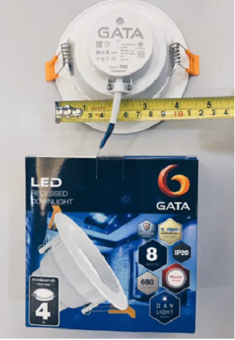 GATA โคมดาวไลท์ หน้ากลม ขนาด 8 วัตต์ แสงขาวและแสงส้ม ไม่มีรังสี ยูวี ประหยัดไฟได้มากถึง 80% รับประกันสินค้า 1 ปี