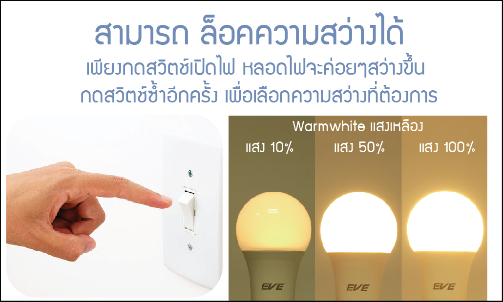 LED A60 Stepless Dimmable bulb 9W หรี่แสงได้