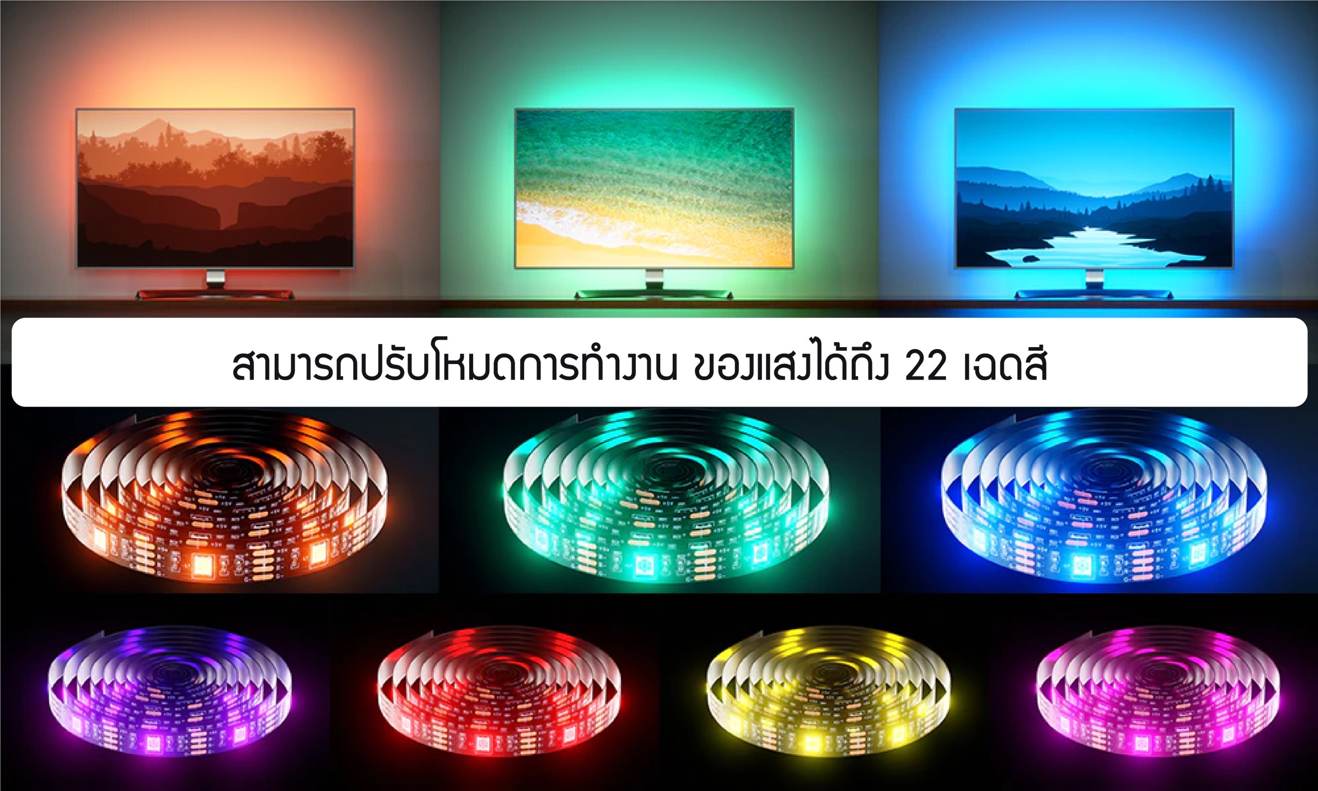 LED Strip 5050 for TV 3.6/1PC ไฟแอลอีดีเส้น สำหรับติดหลัง TV