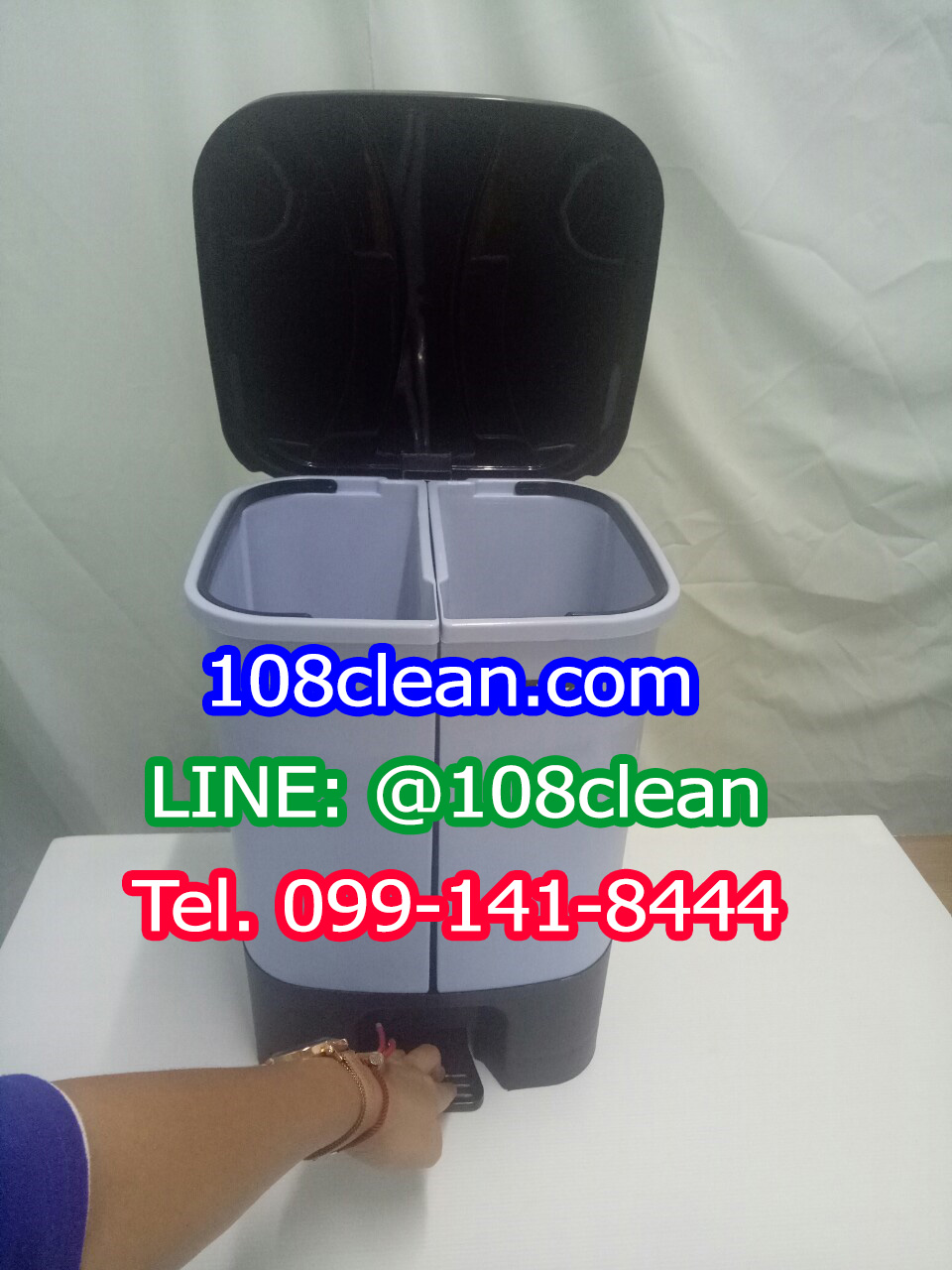 ถังขยะสแควร์ 2 ช่อง ขนาด 16 ลิตร