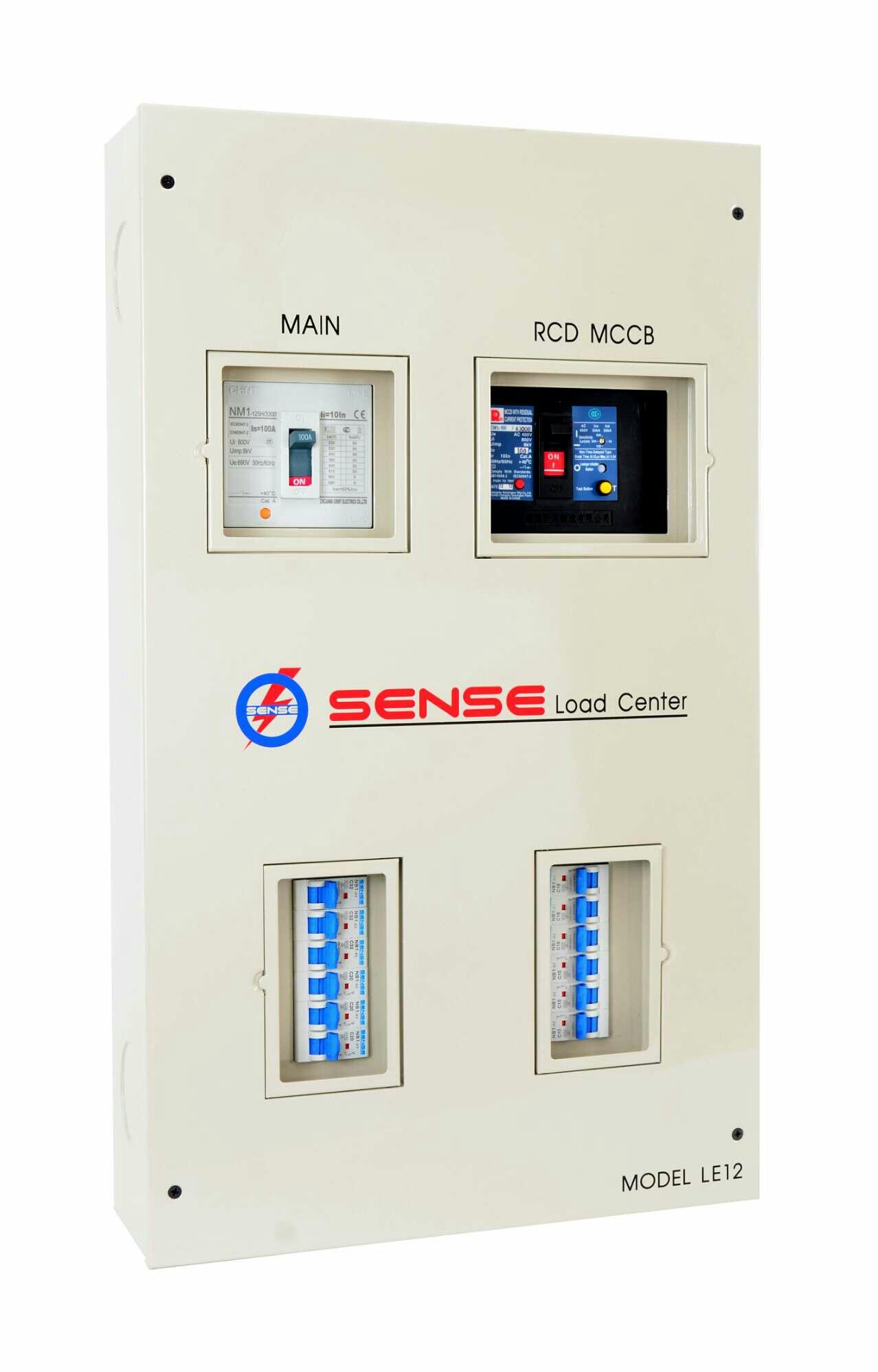 (ประกัน5ปี) SENSE ตู้คอนซูเมอร์ไฟฟ้า 3เฟส 3P เมน100A รุ่นLE12 12ช่อง ตู้ควบคุมไฟฟ้าพร้อมลูกย่อย RCBO พร้อมเครื่องตัดไฟรั่ว sense ตู้ครบวงจรครบชุด