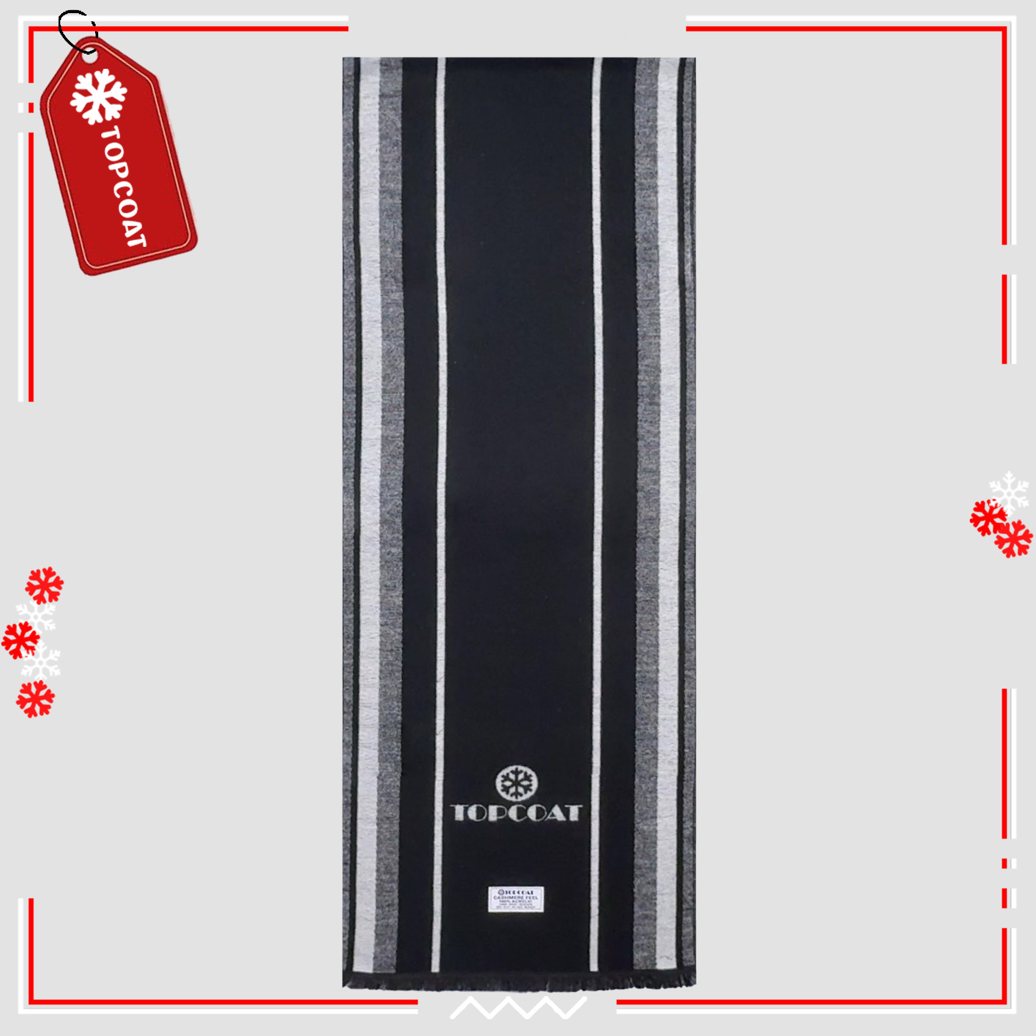 ผ้าพันคอกันหนาว (Classic Stripes) ผืนใหญ่น้ำหนักเบาสบาย ไม่คัน