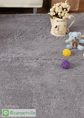 พรมขนสั้น Super Soft สีเทา