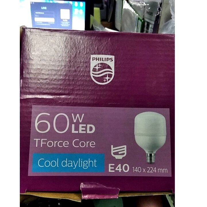 Philips หลอดไฟ ฟิลลิปผ์ 60WTrueForce หLED Core HB 60วัตต์ ขั้ว E40 Highbay 220V 7000Lumen แสงขาว