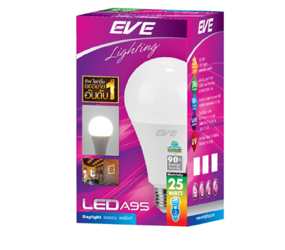 EVE หลอดไฟ BULB HIWATT 25W LED หลอดแอลอีดี A95 25วัตต์ Core Daylight E27 แสงขาว