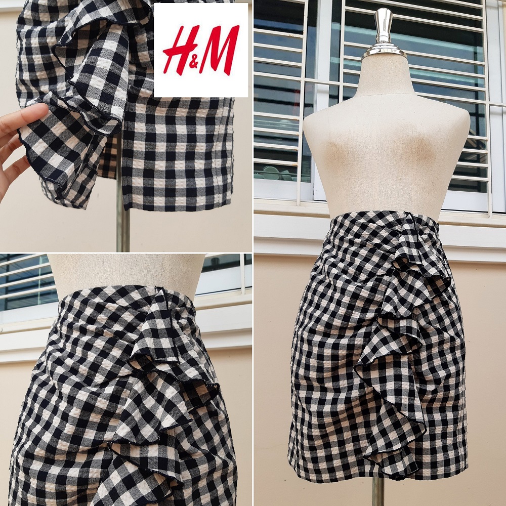 กระโปรงสั้นลายสก็อต แบรนด์ H&M
