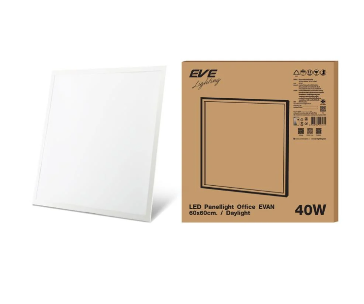EVE โคมไฟ โคมพาแนล 40W 60x60 ซมฝั่งฝ้า LED EVE PANEL รุ่น EVAN . DAYLIGHT แสงขาว อีฟไลท์ติ่ง