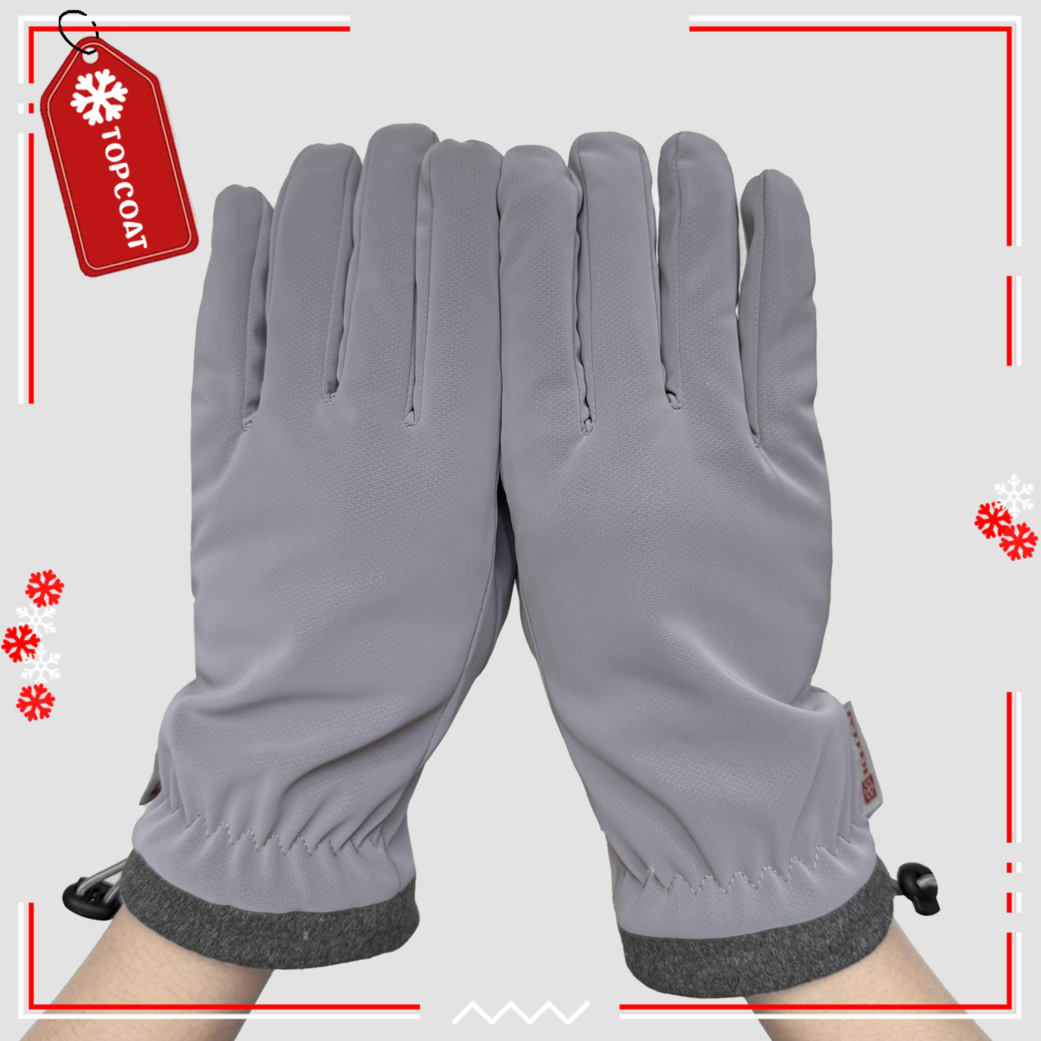 ถุงมือกันหนาวใส่เล่นหิมะ กันน้ำกันเปียกได้ มีสายปรับระดับข้อมือ ทัชสกรีนได้
