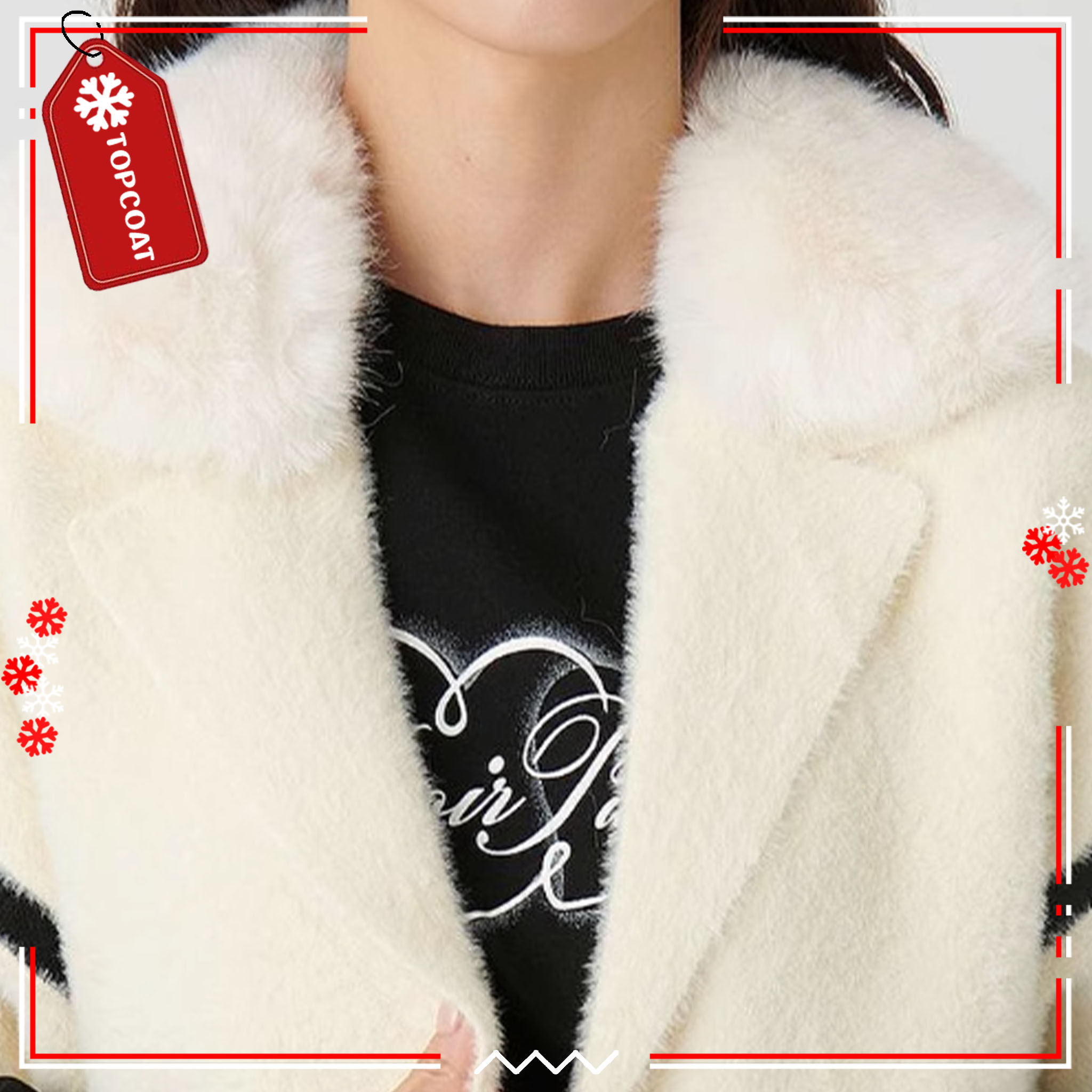 แจ็คเก็ตปกเฟอร์หนานุ่มสามารถถอดได้ กระดุมหน้า 4 เม็ด ยืดหยุ่นได้ดี Freesize