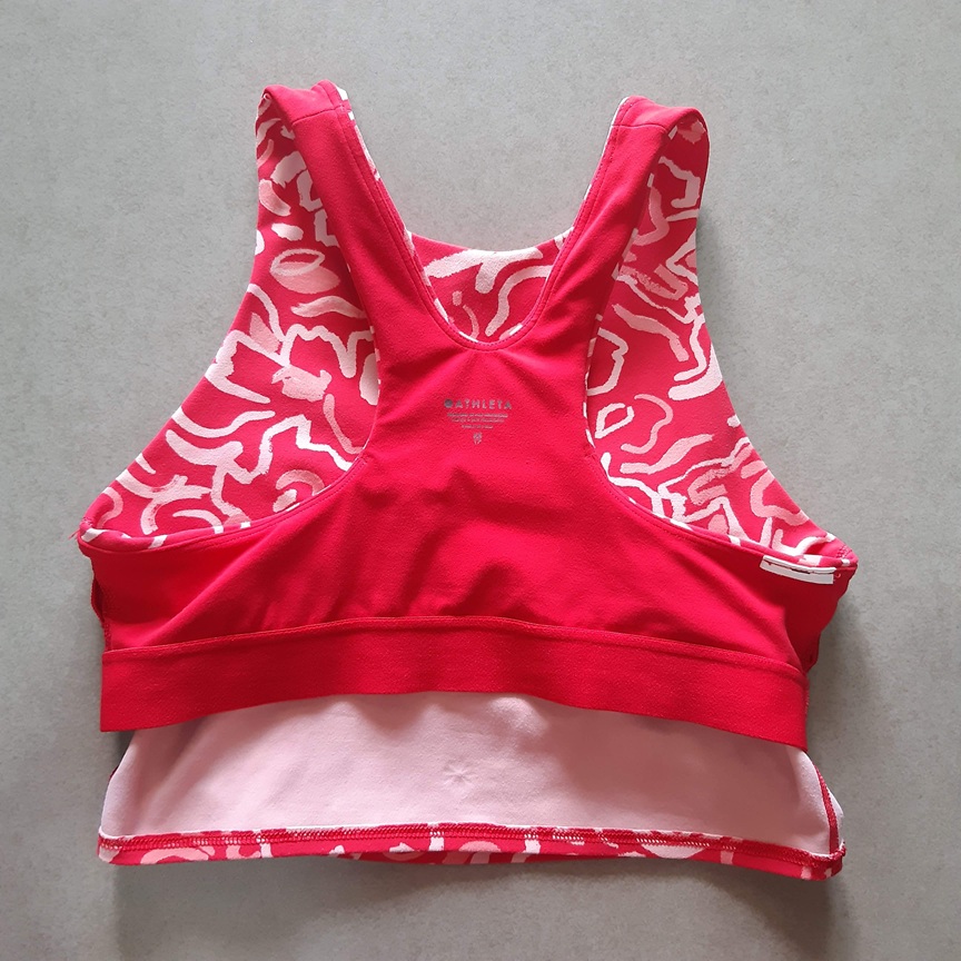 เสื้อครอปแขนกุดสีชมพู-แดง แบรนด์ ATHLETA
