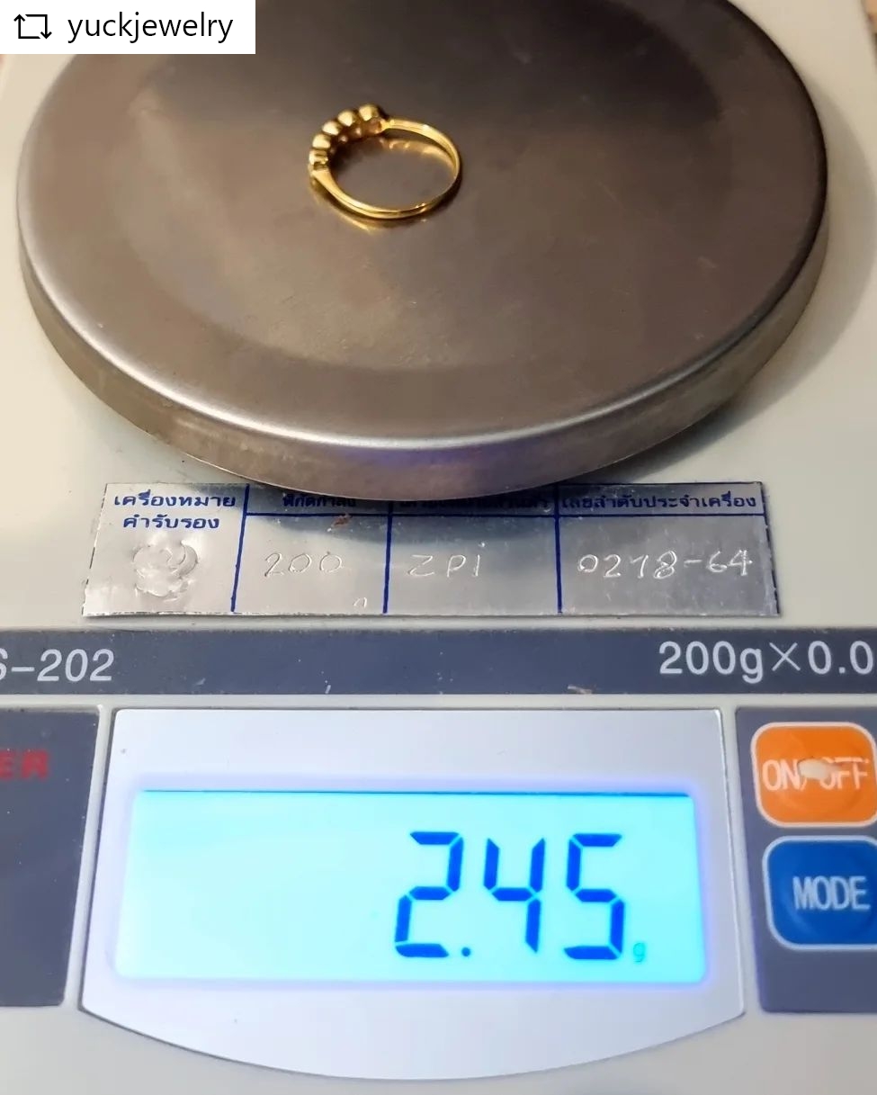 🚫ปิดการขาย(SoIdOut)🚫แหวนทองคำ 90% เพชรเกสร 12 ตัง 5 เม็ด รวม 60 ตัง น้ำ 95-96 ความสะอาด vs2-si2 ไซส์ 55 น้ำหนัก 2.45 กรัม