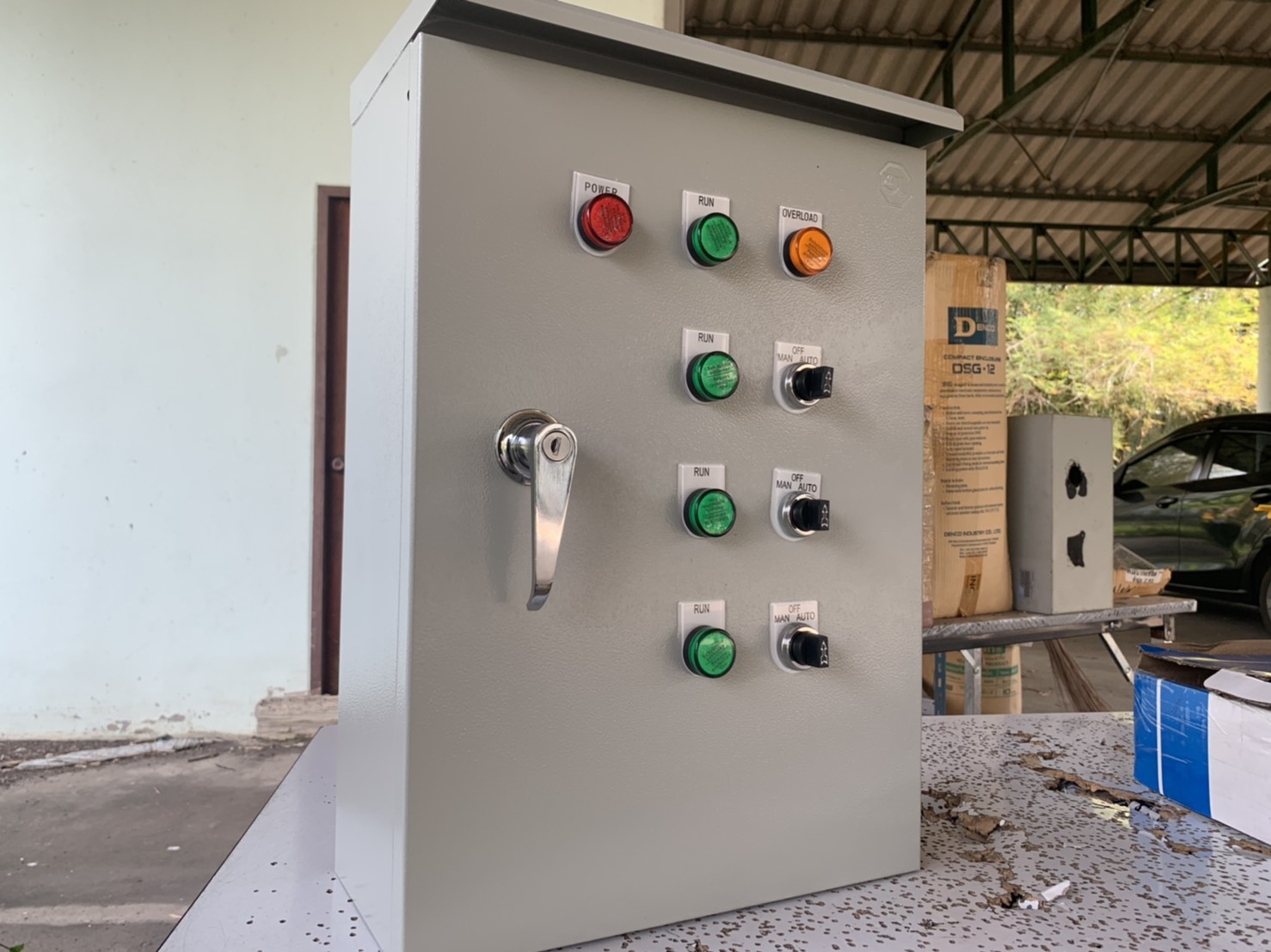 ตู้ควบคุมโซลินอยด์วาล์ว 220 v 3 โซน ตั้งเวลาการทำงาน + ปั๊มน้ำ 2 hp *เพิ่มเฟสโปรเทคชั่นได้*